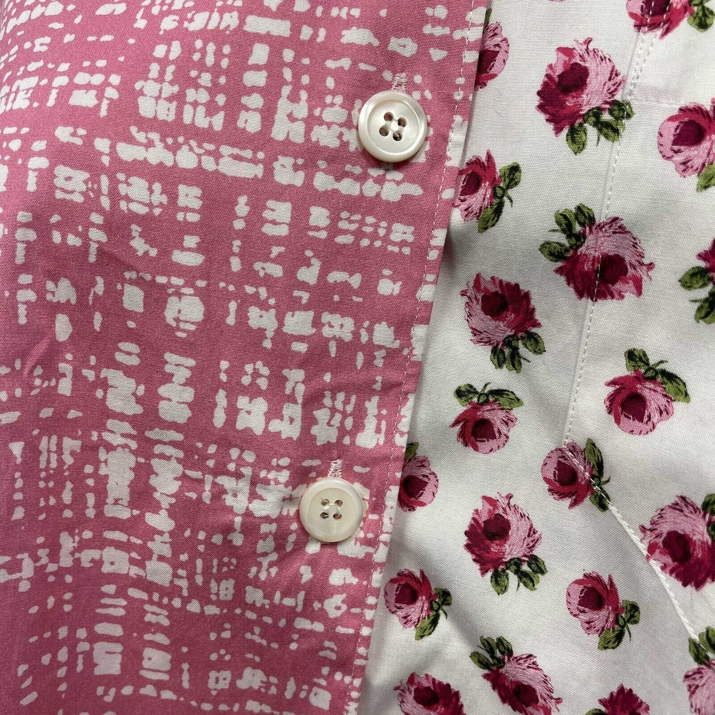 Prada Double Match poplin Button up shirt Rose Plaid 38 US 2 Excellent