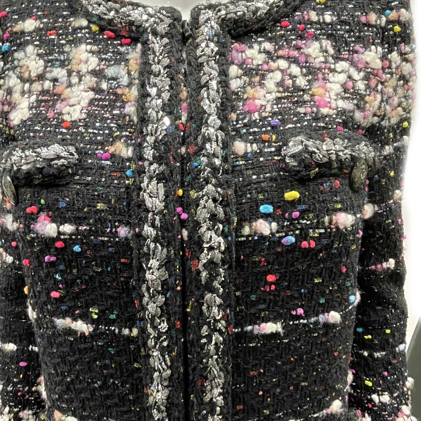 Chanel 2014 Cocomark Wool Blend Lesage Gliter Tweed Coat Multicolor 34 US 2