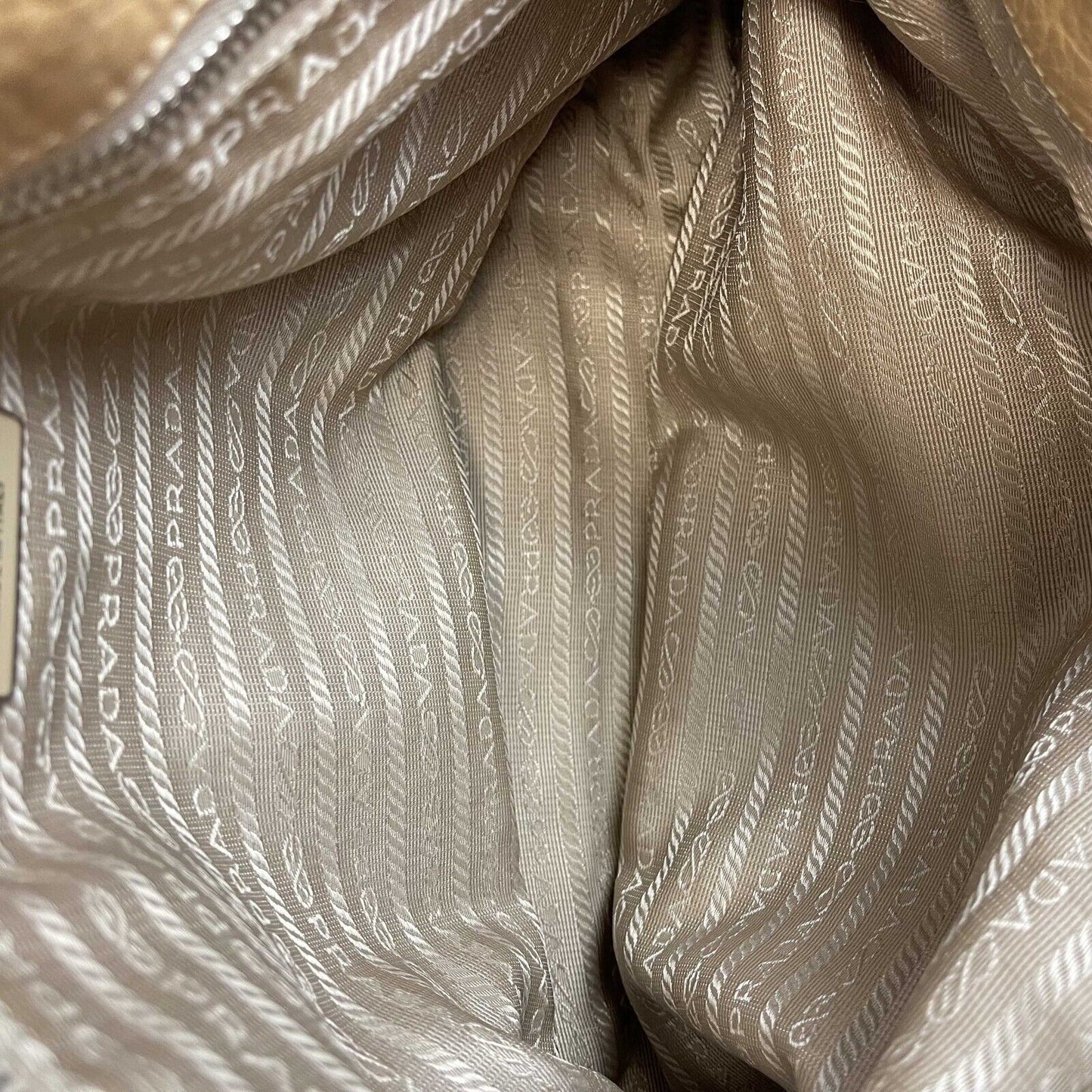 PRADA - Beige Vitello Diano Leather Tote w/ Pouch / Large Pocket