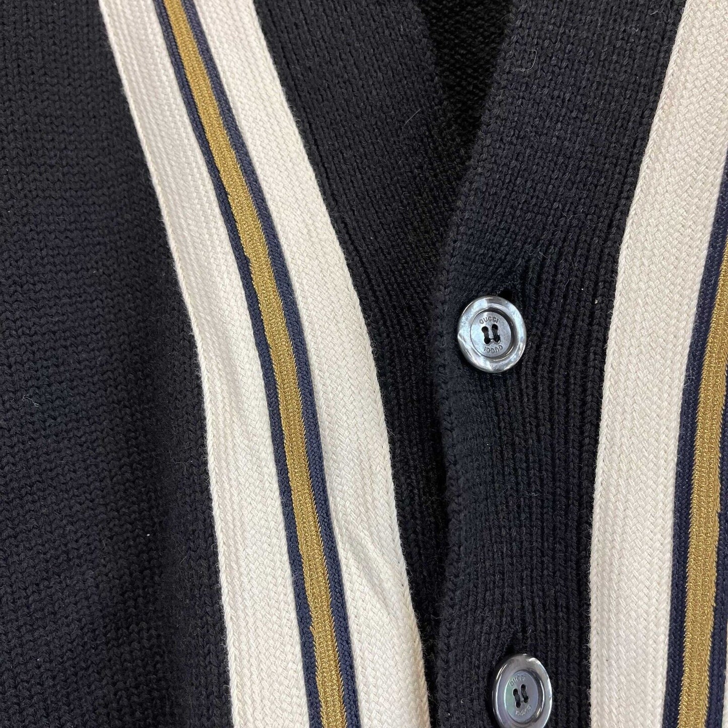 Gucci - Wool Bee Appliqué Black Cardigan - Size label missing
