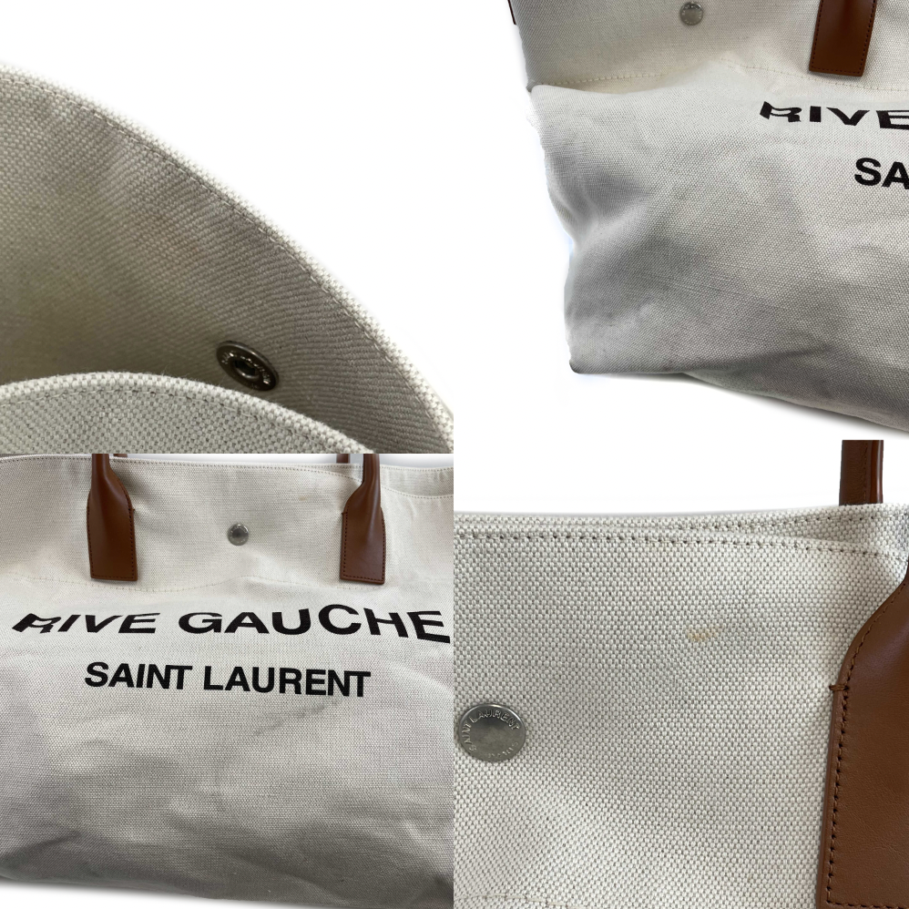 Saint Laurent Rive Gauche Maxi Tote Cream Tote Bag