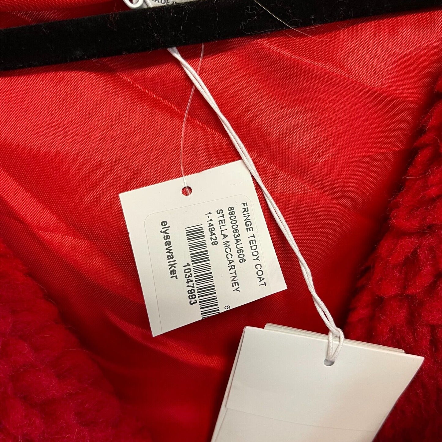 Stella McCartney New with Tags 2022/23 FW Runway Teddy Red Fringe Coat 34 US 0