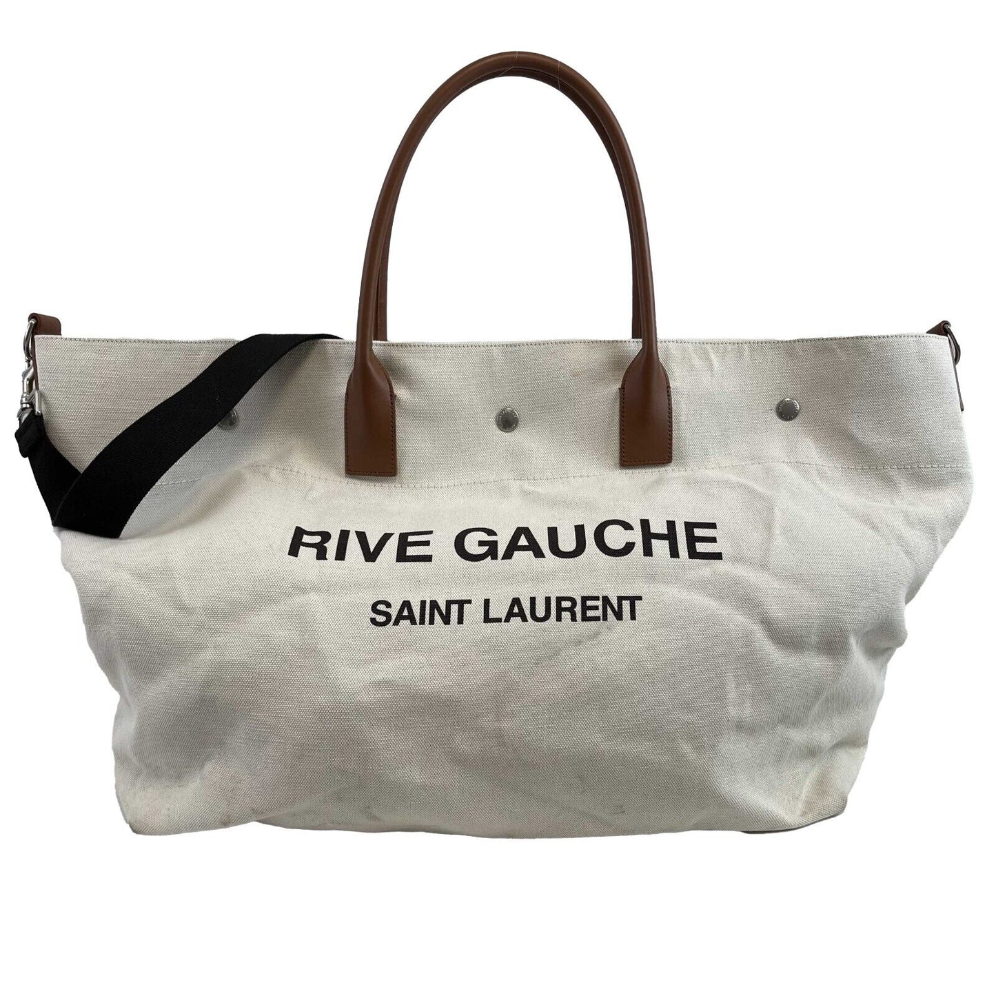 Saint Laurent Rive Gauche Maxi Tote Cream Tote Bag