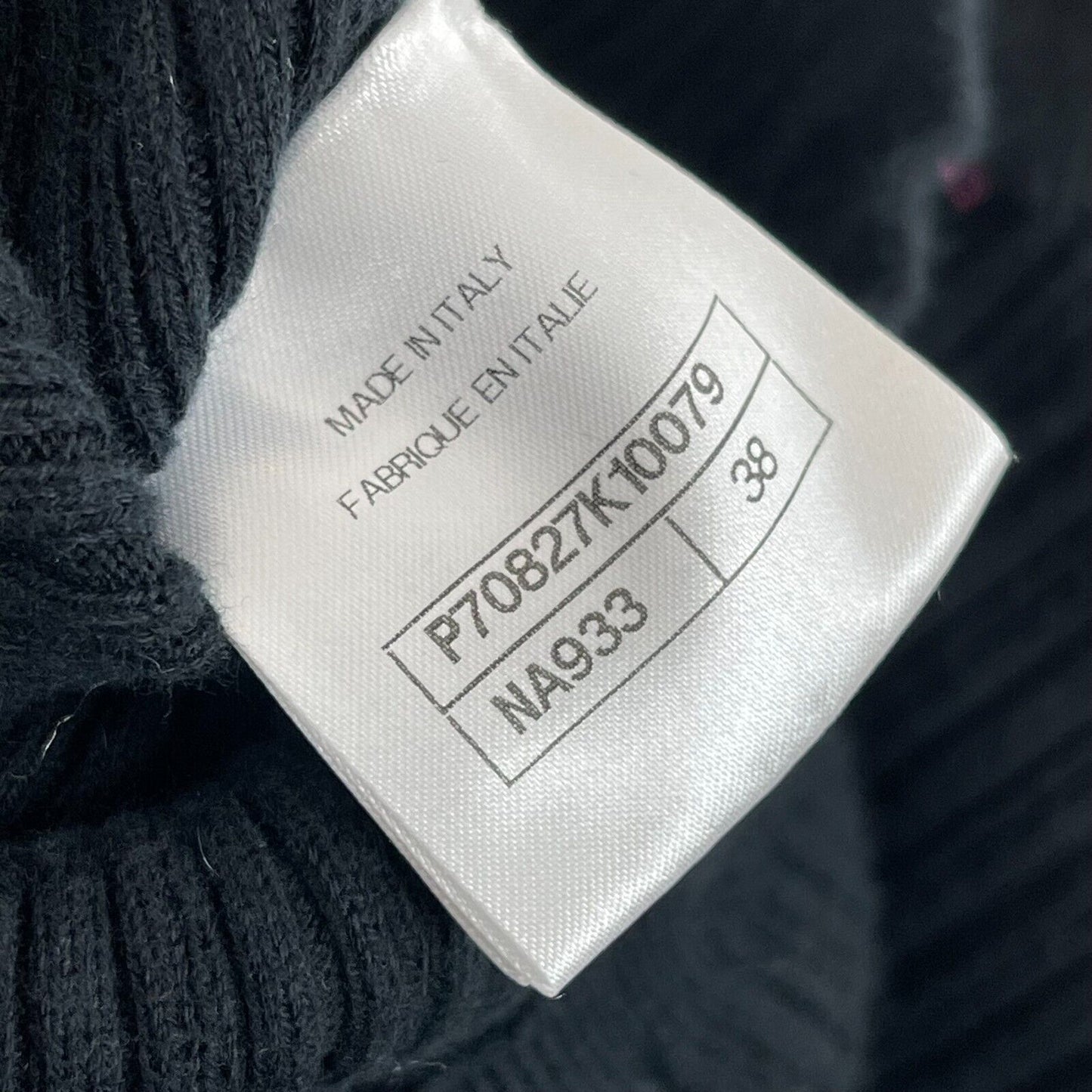 Chanel 21P RUNWAY Short Sleeve Knit Black White Top FR 38 US 4