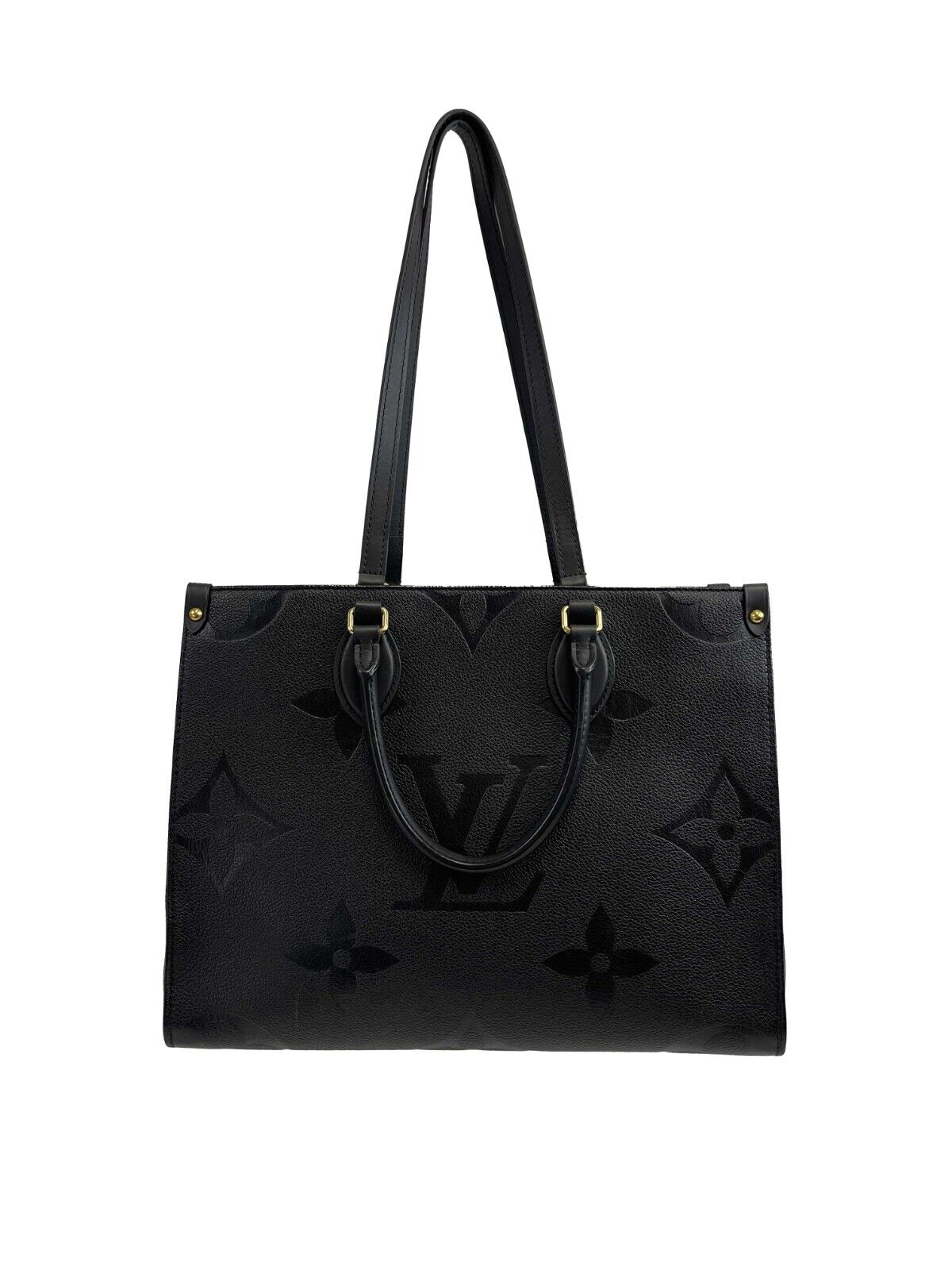 Louis Vuitton - LV OnTheGo MM - Black Leather Tote w/ Shoulder Strap