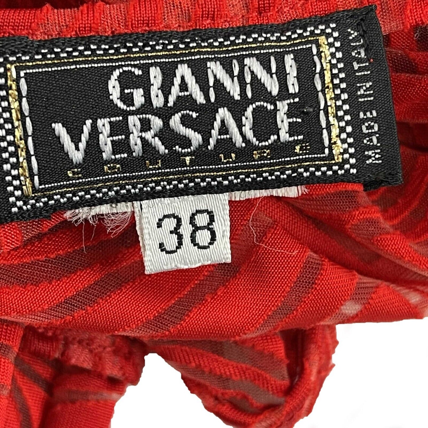 Versace Vintage 90s! RARE Star 38 US 2 Red Long Sleeve Blouse Top PRISTINE