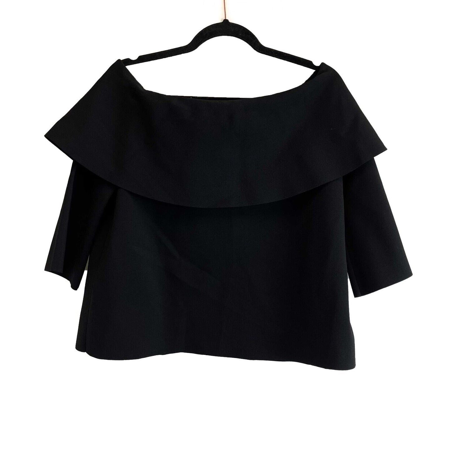 Stella McCartney - Excellent - Off Shoulder Ruffle - Black Top - 40 US 6