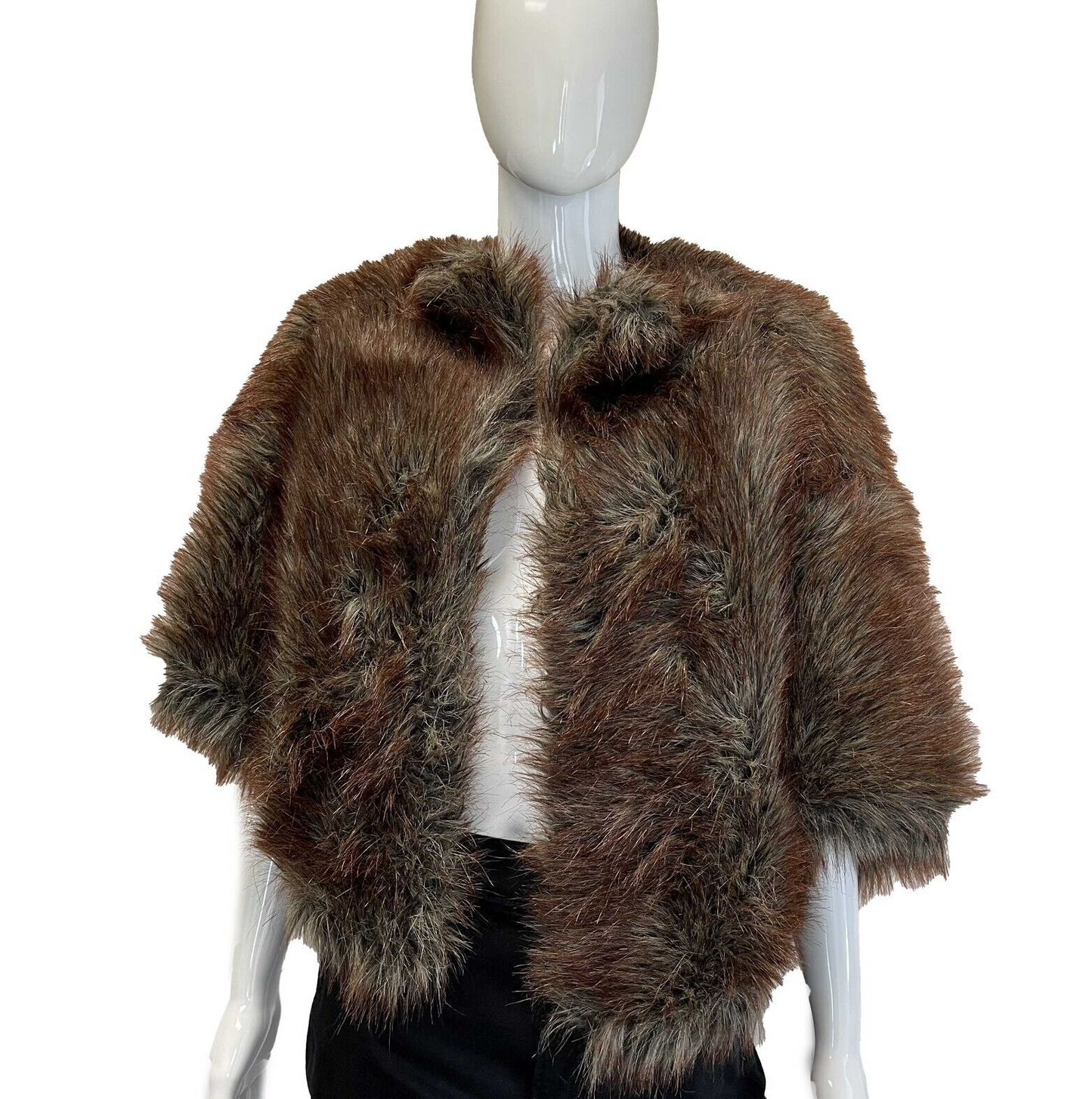 Junya Watanabe Comme des Garcons Eco Fur Shawl Wrap Jacket AD2011 Brown Small