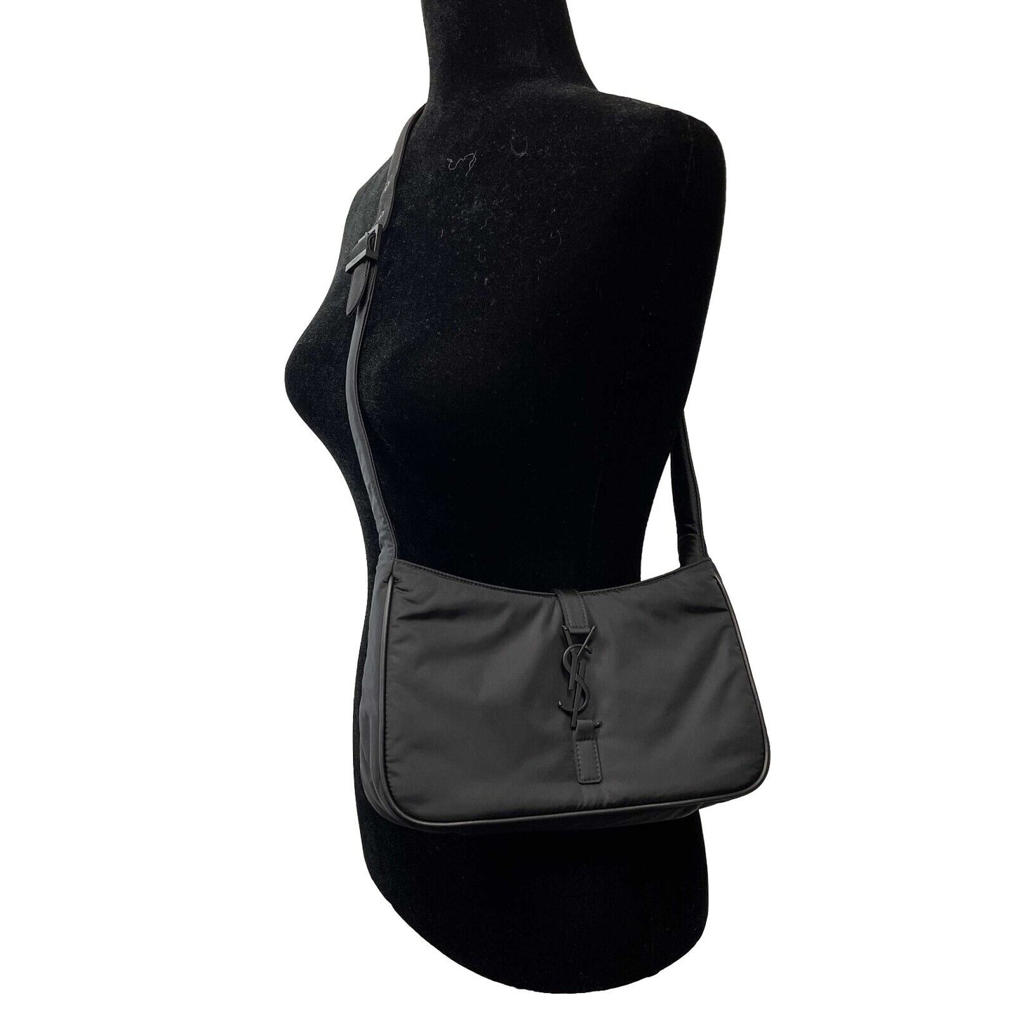 Saint Laurent - YSL NEW Le 5 À 7 Black Nylon Shoulder Bag / Crossbody