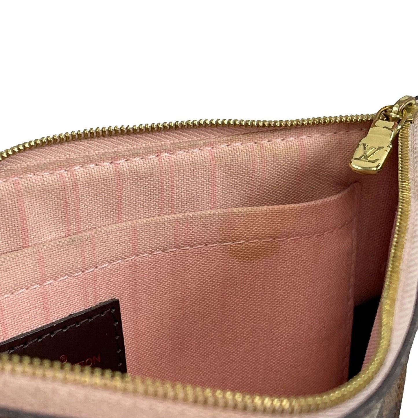 Louis Vuitton Damier Ebene Pouch Wristlet Pochette Clutch Bag - Good Condition