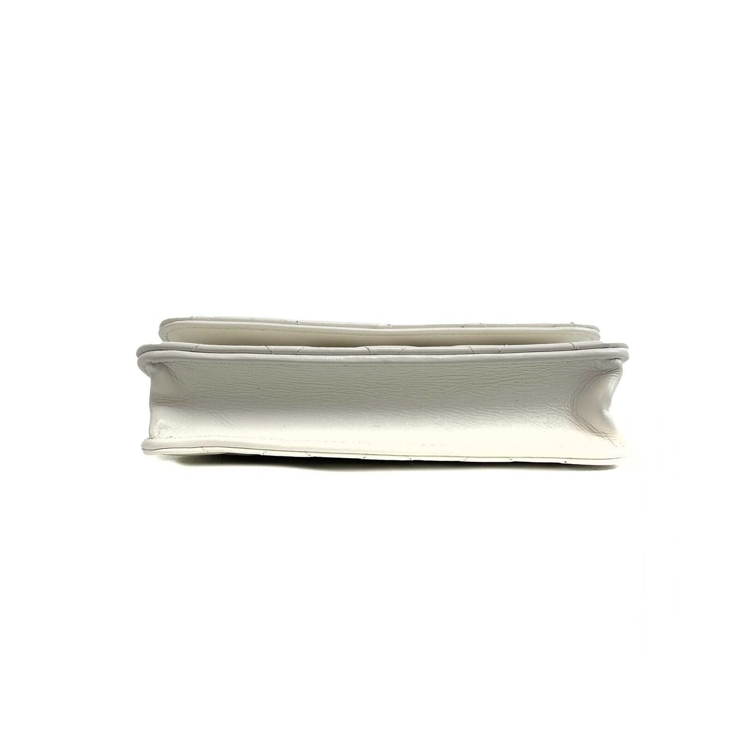 CHANEL - Phone Holder Quilted White Lambskin CC ‘CHANEL’ Top Handle / Crossbody
