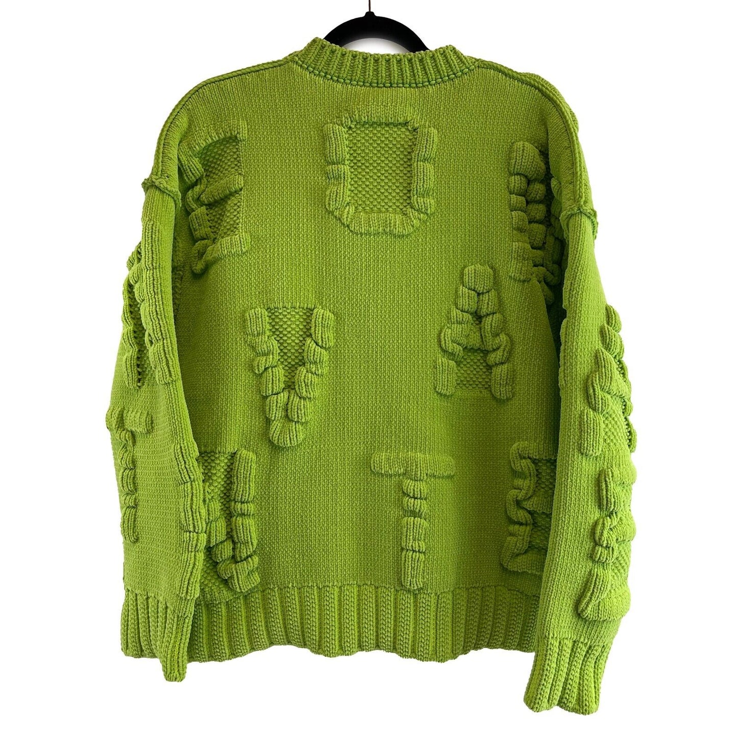 Bottega Veneta Excellent Chenille Knitted Alphabet Sweater Green XS US 0