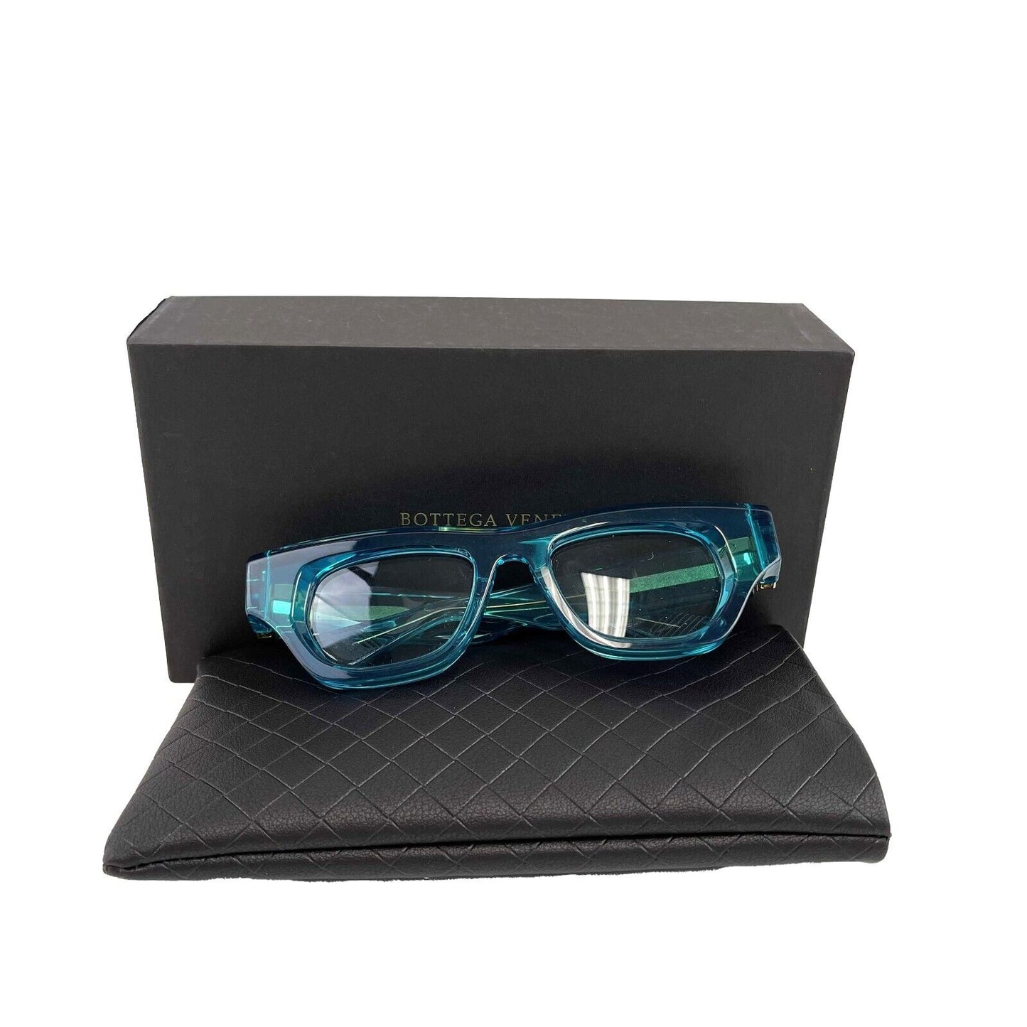 Bottega Veneta NEW 2022 Sky Blue Translucent Sunglasses Blue