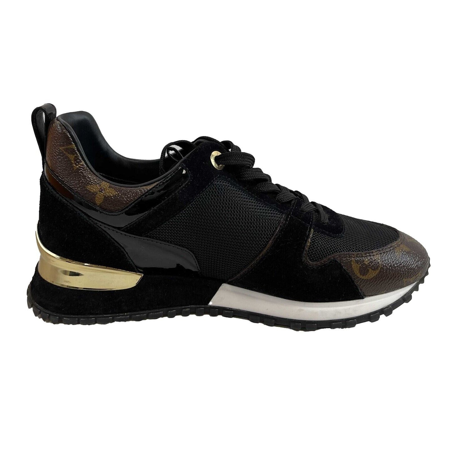 Louis Vuitton Women's Run Away Black and Brown Monogram Sneakers 38 US 8