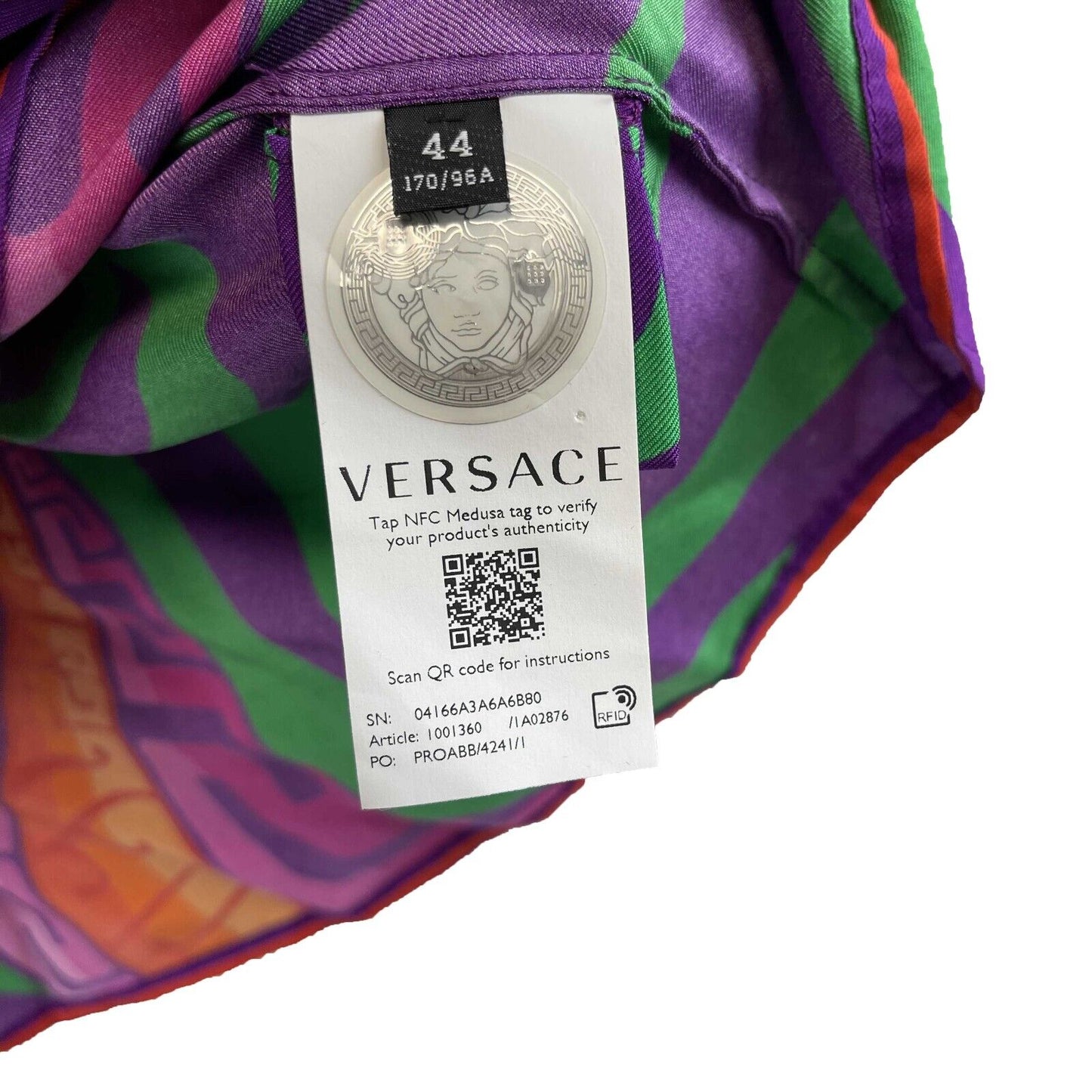 Versace Medusa Logo Printed Silk Multicolor Top - New w/ Tags