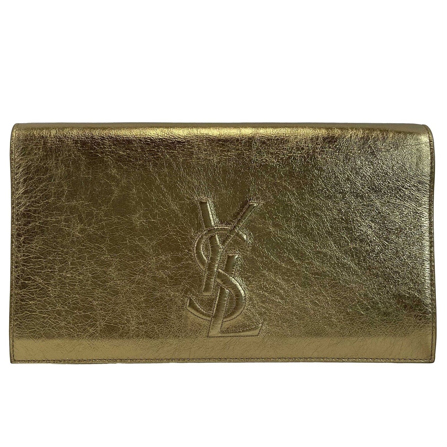 Saint Laurent Belle de Jour Metallic Gold Clutch