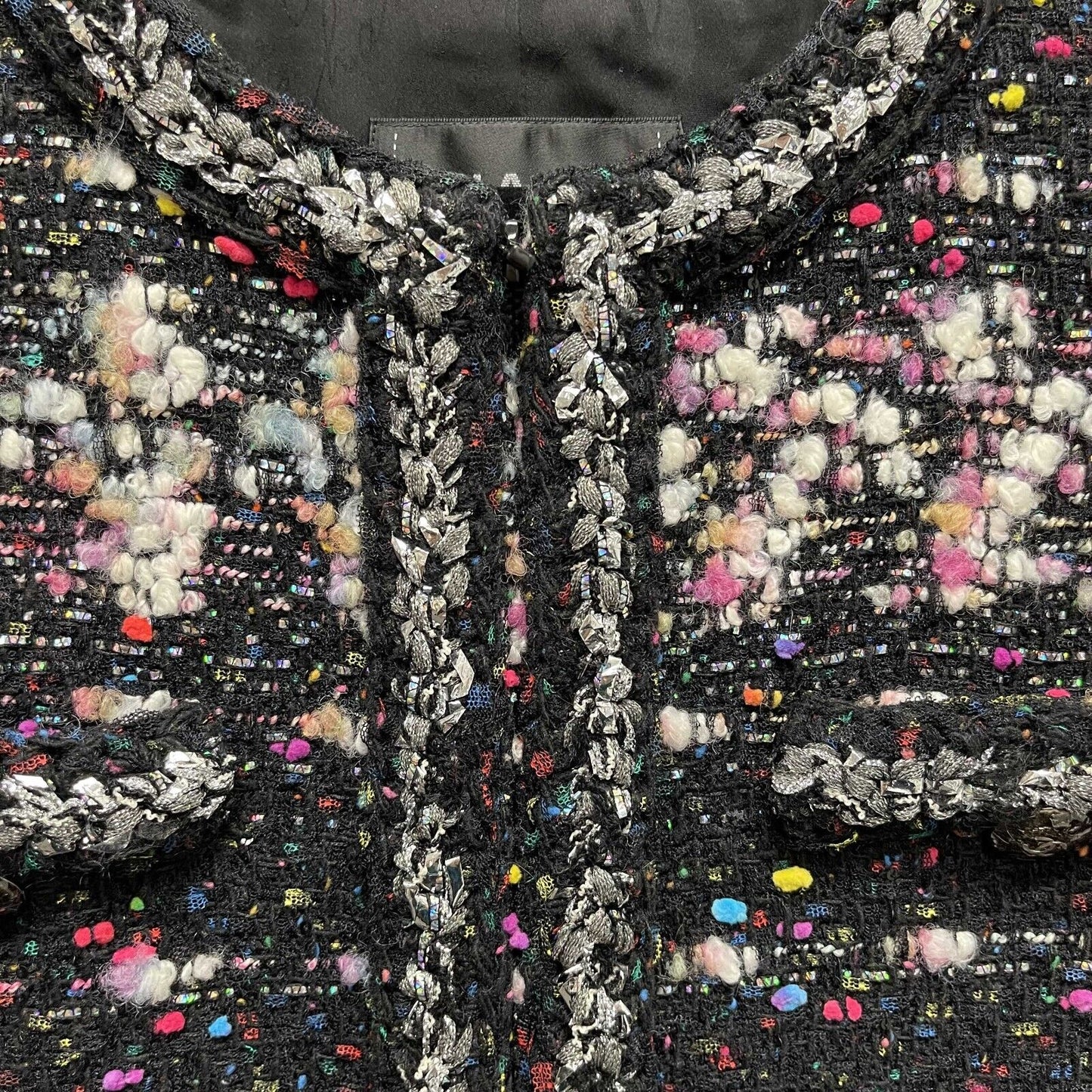 Chanel 2014 Cocomark Wool Blend Lesage Gliter Tweed Coat Multicolor 34 US 2