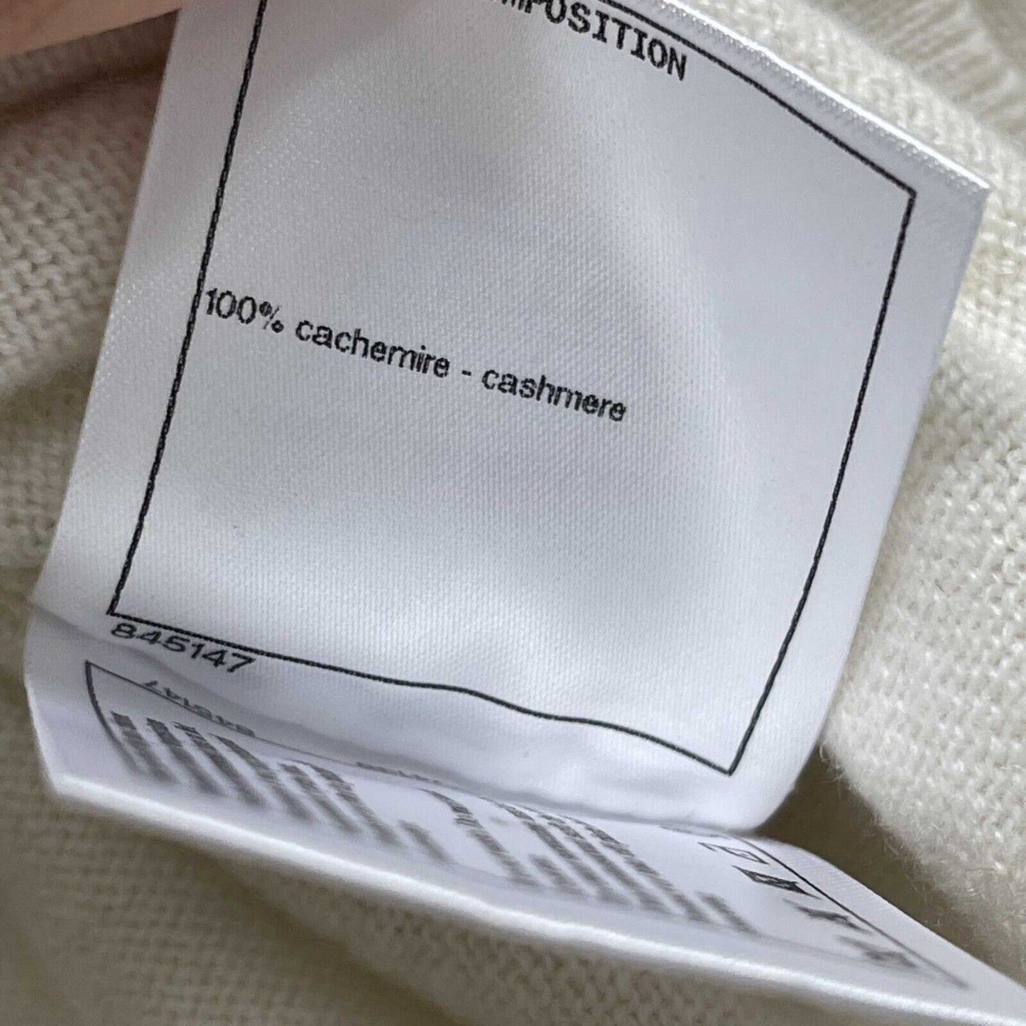 Chanel 19 No. 5 Logo Pullover Sweater Ivory NavyWhite Excellent 34 US 2