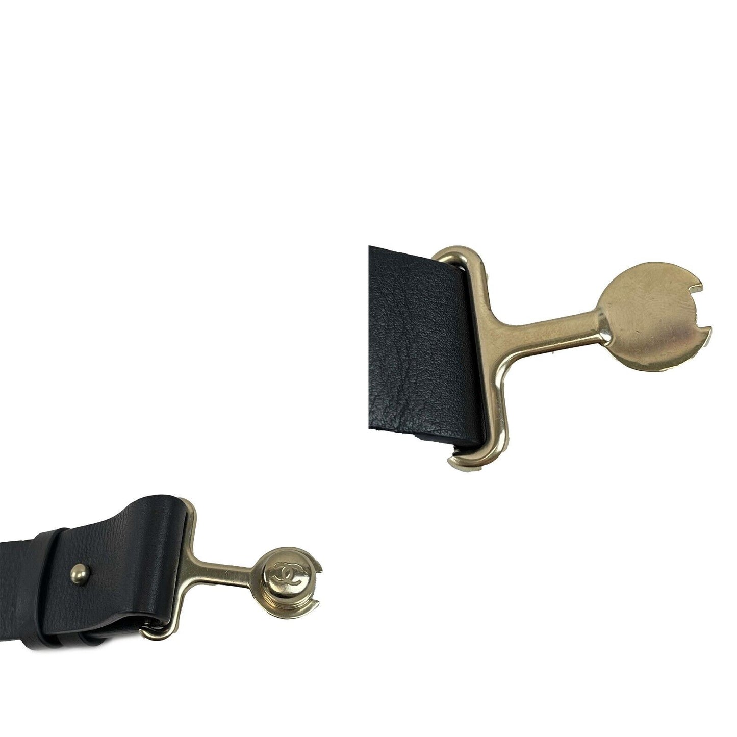 Chanel Belt CC Turnlock Circle Leather Belt Black 85/34 2015