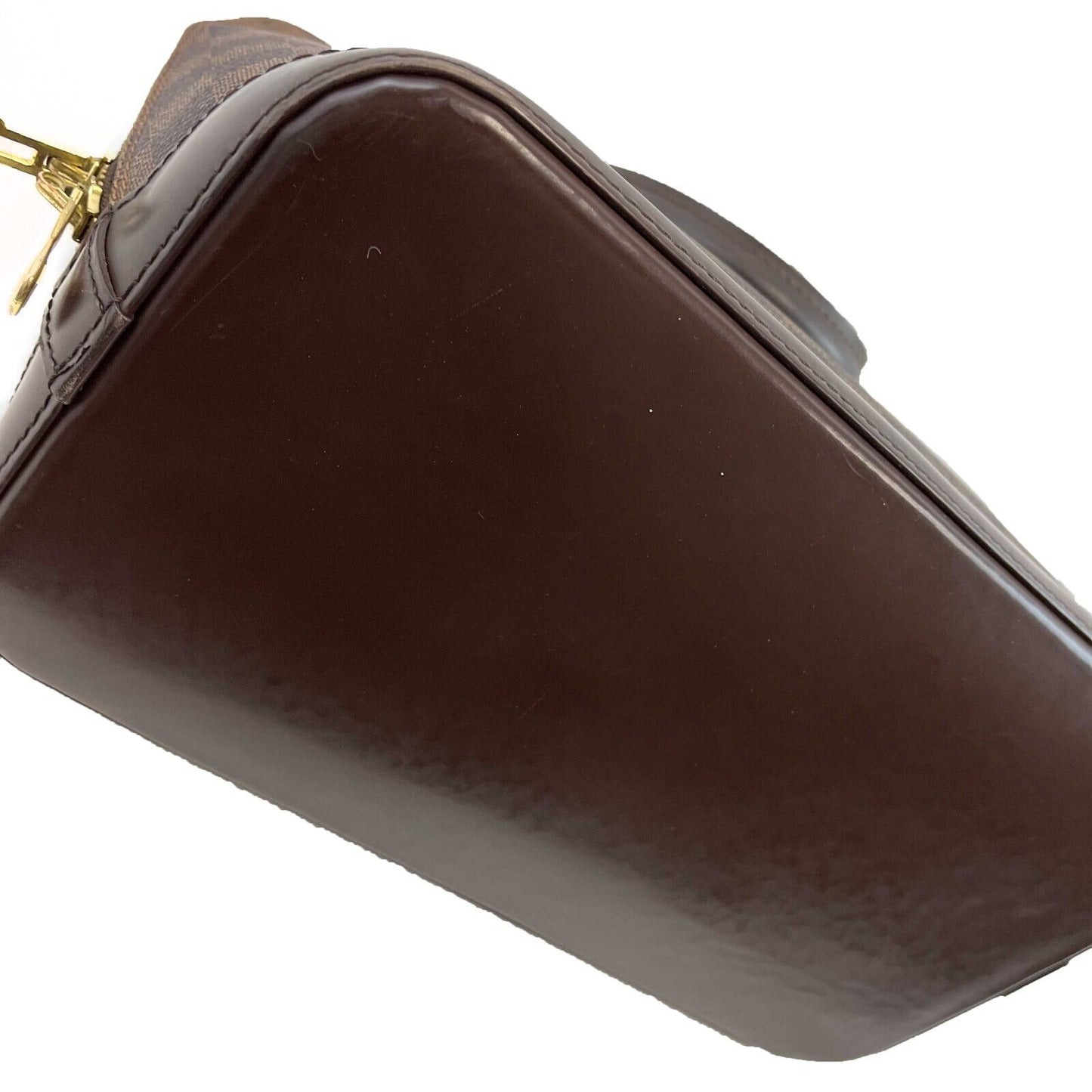 Louis Vuitton Alma Damier Ebene PM Brown Top Handle W/ Lock & Key