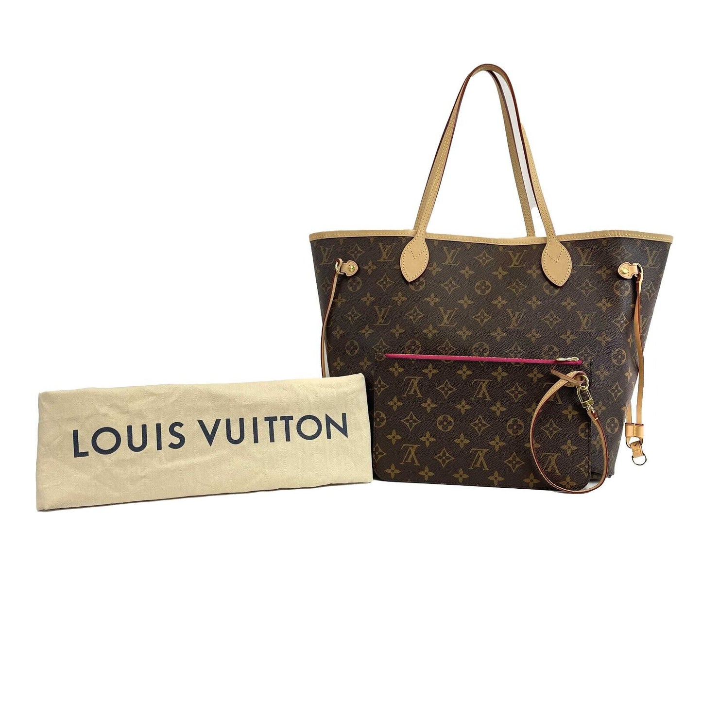Louis Vuitton - Excellent - Monogram Neverfull MM - Brown / Tan Tote