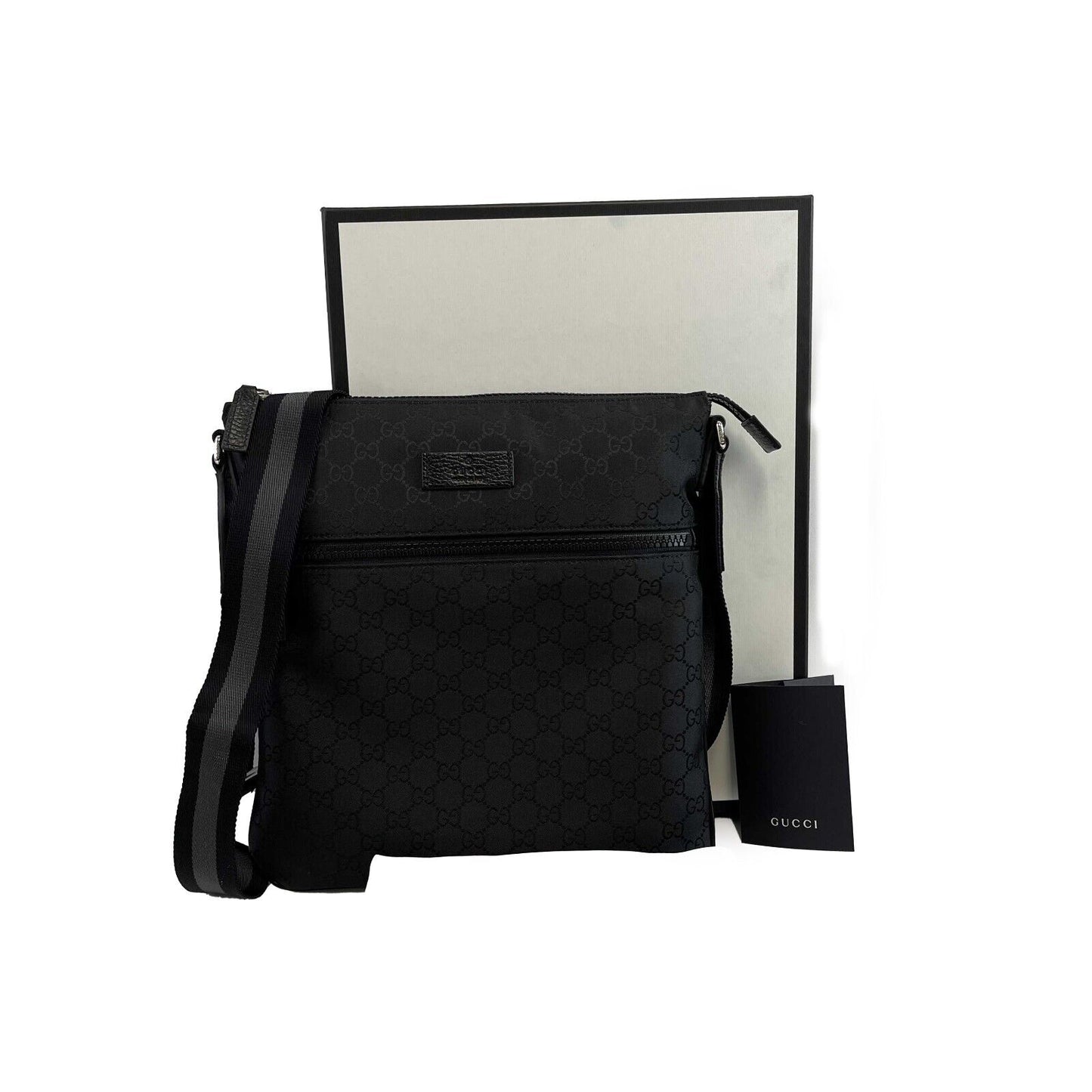 Gucci New w/o Tags Gucci Front Zip Flat Messenger Crossbody Bag