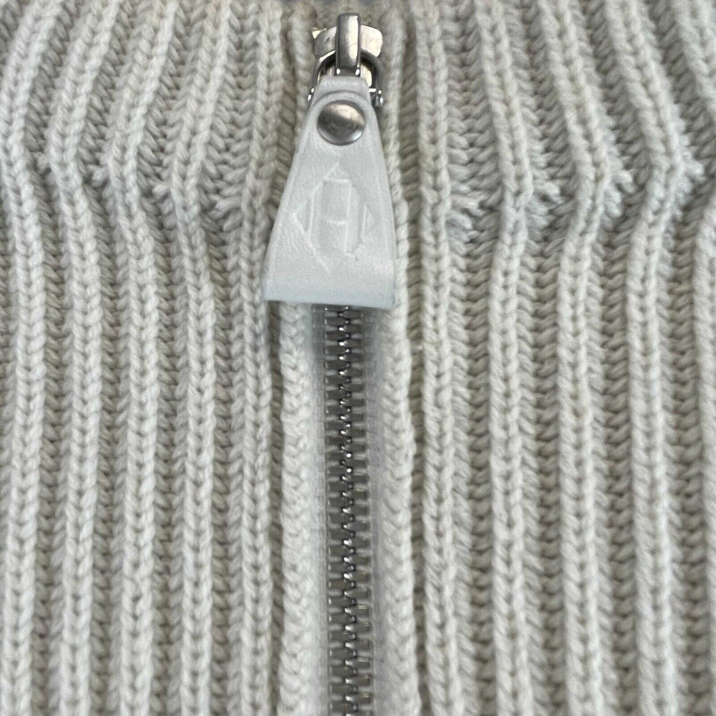 Hermes Excellent Ivory virgin wool cardigan 36 US 4 - zip up sweater coat jacket