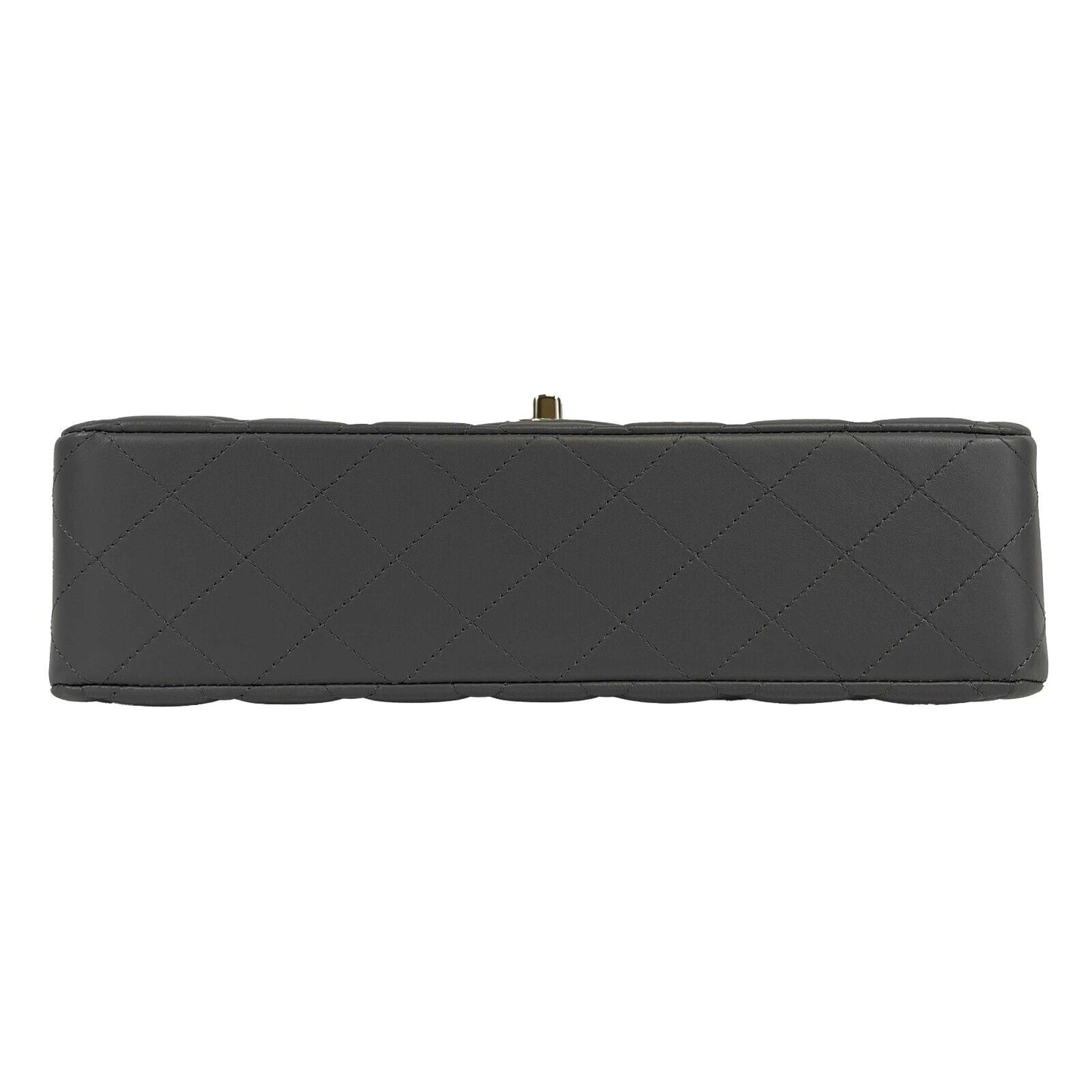 CHANEL - NEW 22A Classic Medium Double Flap Dark Grey CC Shoulder Bag