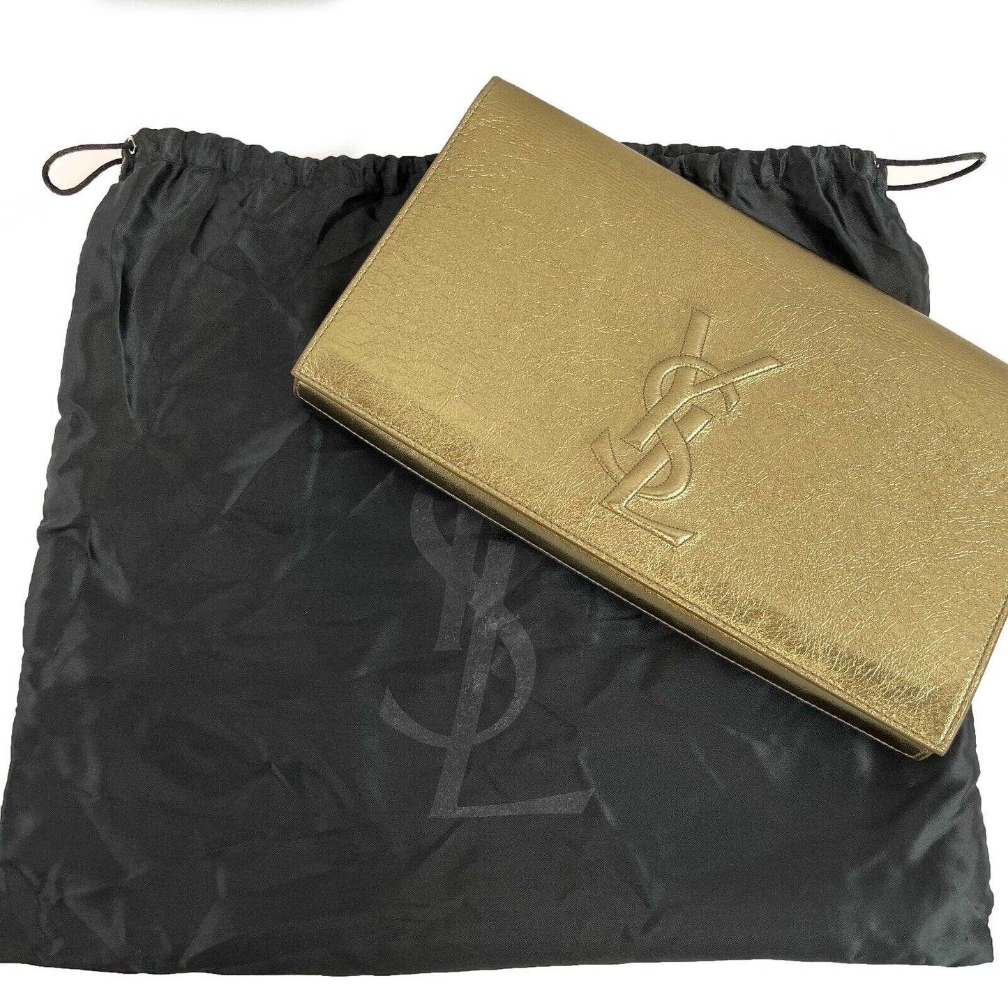 Saint Laurent Belle de Jour Metallic Gold Clutch