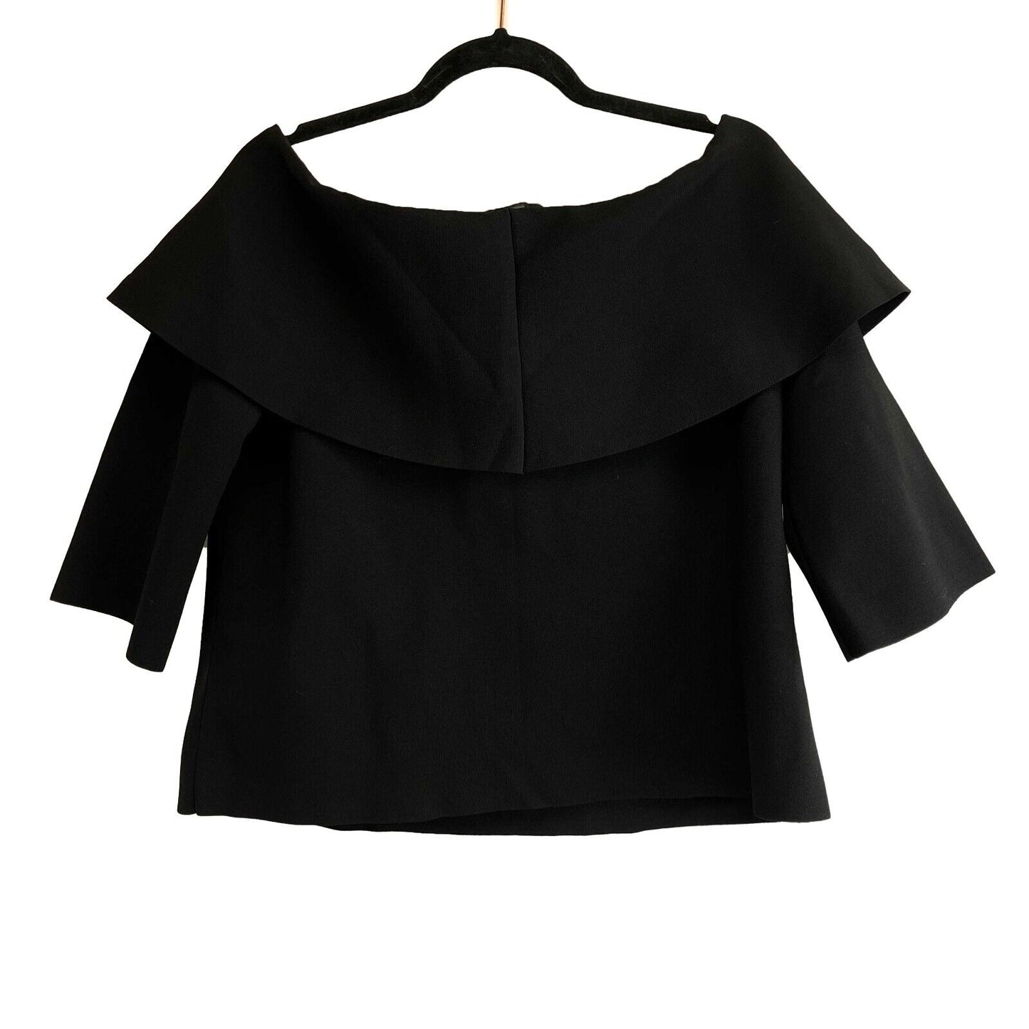 Stella McCartney - Excellent - Off Shoulder Ruffle - Black Top - 40 US 6