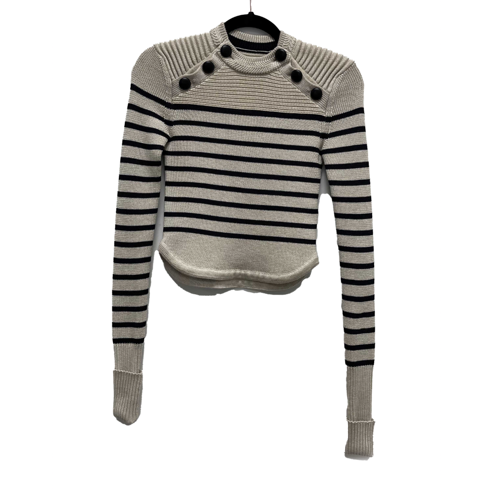 Isabel Marant Pristine Huston Hatfield sweater Beige & Blue 34 US 2 Jacket