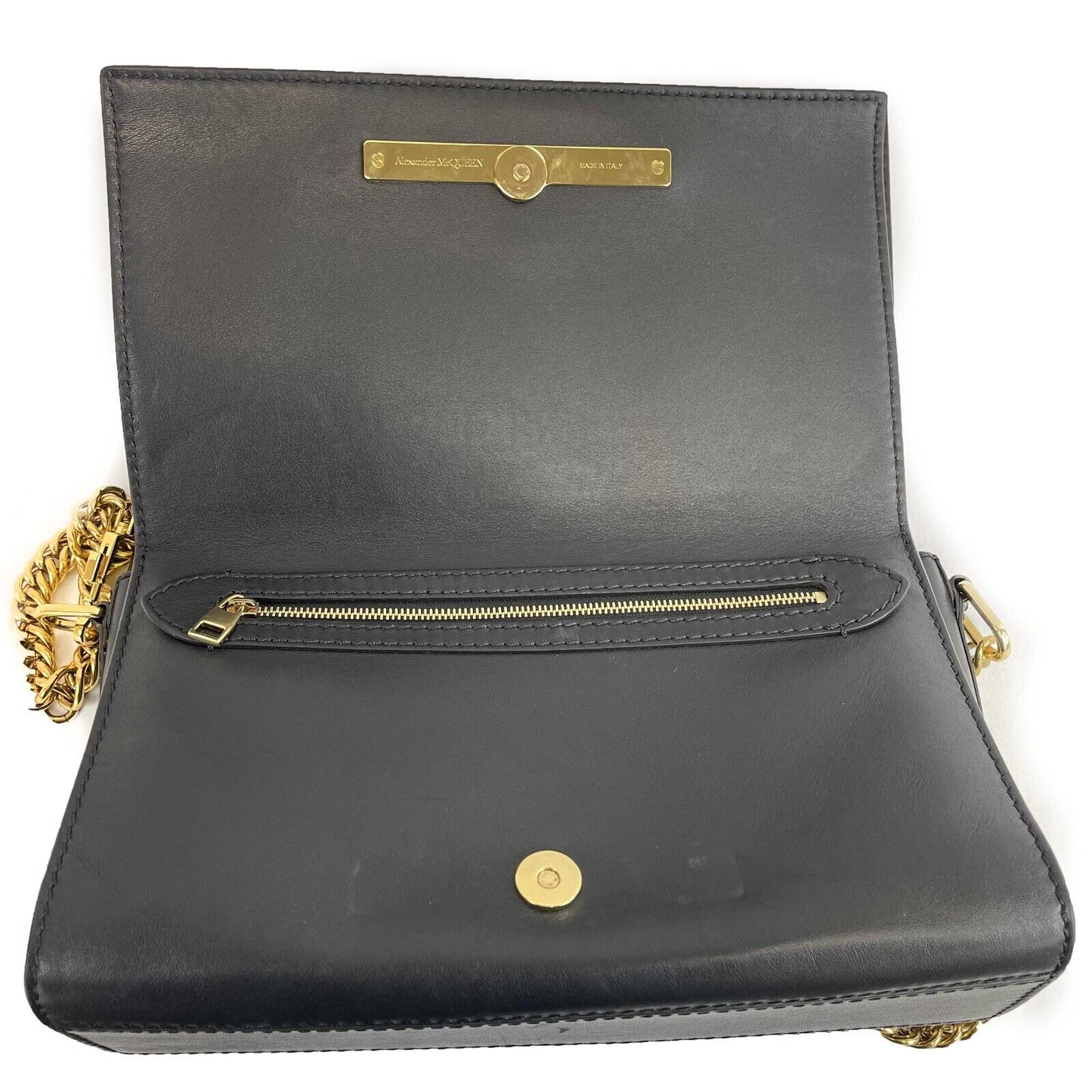 Alexander McQueen - Black / Gold Calfskin Leather - Braided Story Shoulder Bag