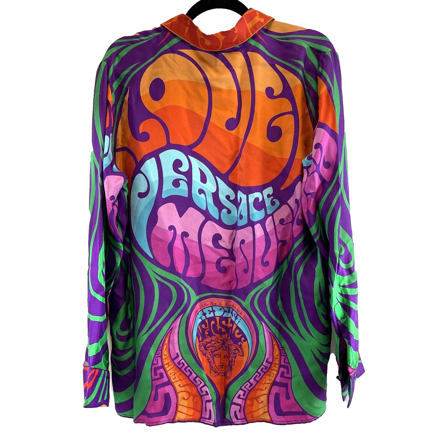 Versace Medusa Logo Printed Silk Multicolor Top - New w/ Tags