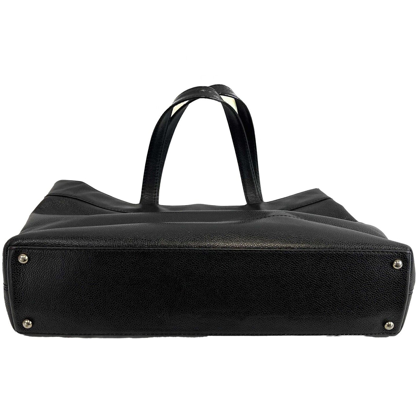 CHANEL - Vintage CC Open Caviar Leather Black Large Tote