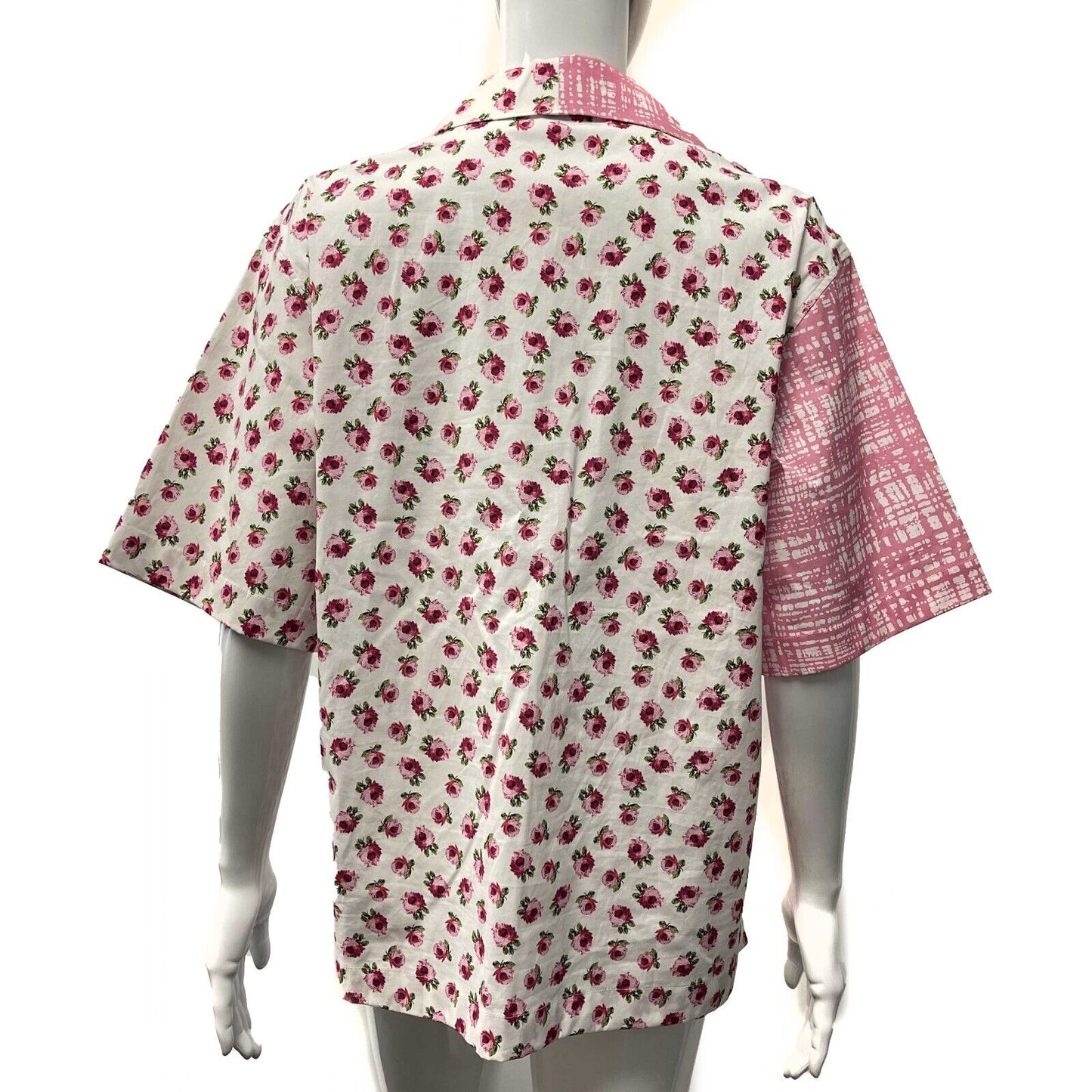 Prada Double Match poplin Button up shirt Rose Plaid 38 US 2 Excellent