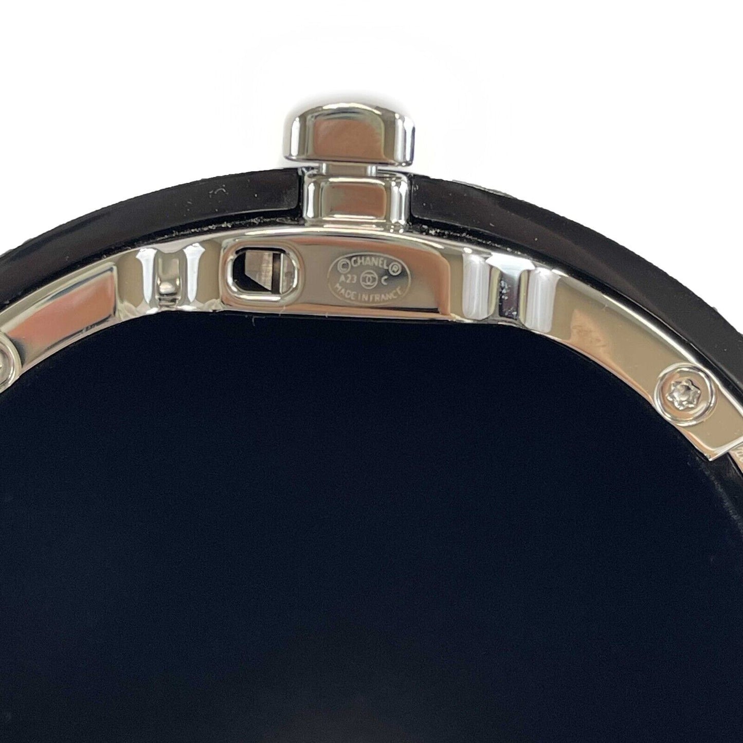 CHANEL - Helmet Bag Minauderie Chain Bag Black / White Resin BRAND NE