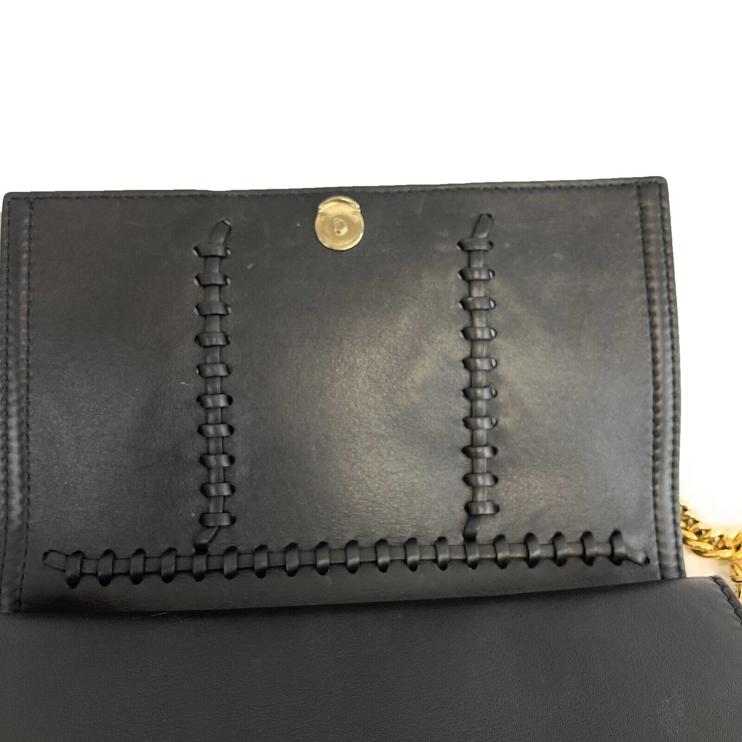Alexander McQueen - Black / Gold Calfskin Leather - Braided Story Shoulder Bag