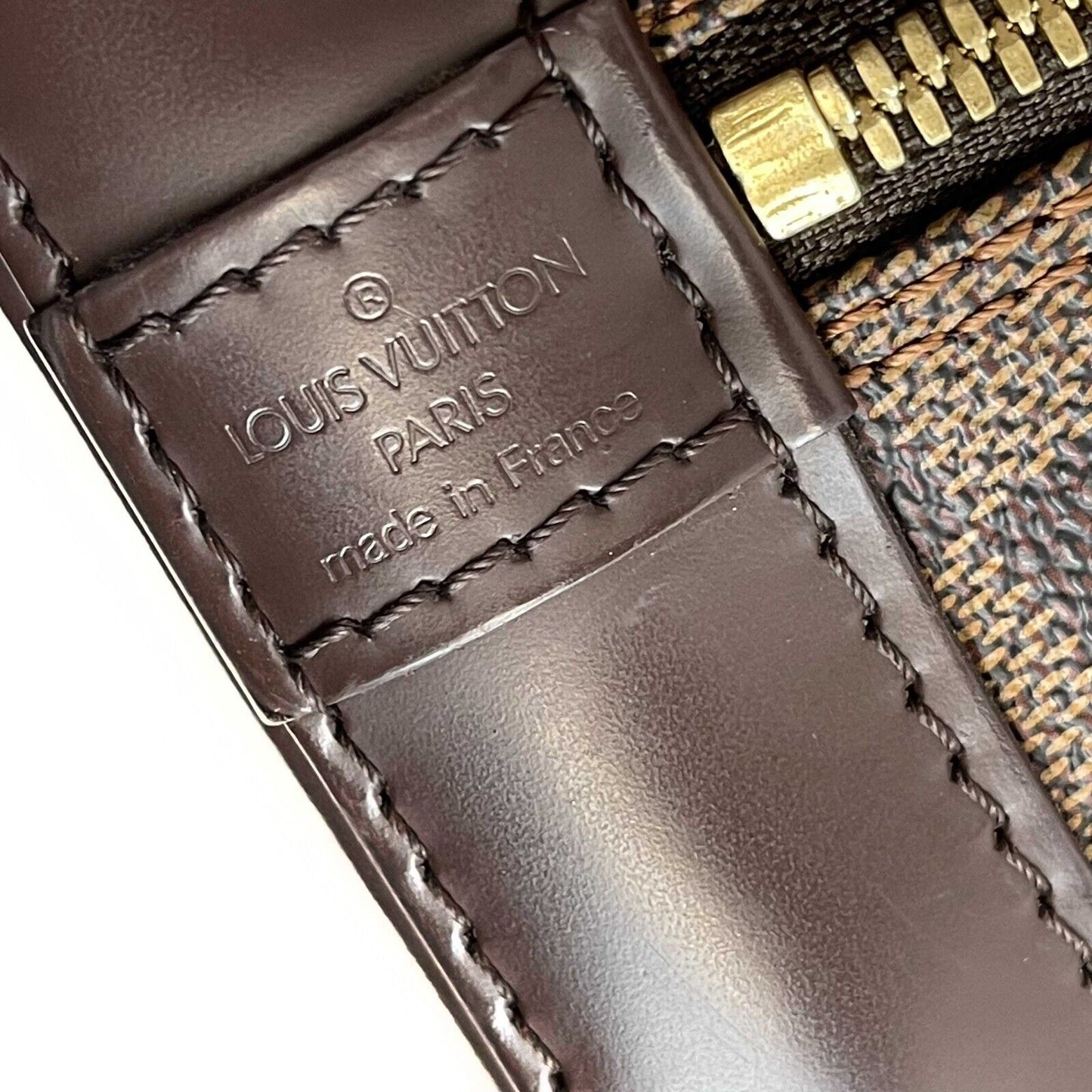 Louis Vuitton Alma Damier Ebene PM Brown Top Handle W/ Lock & Key