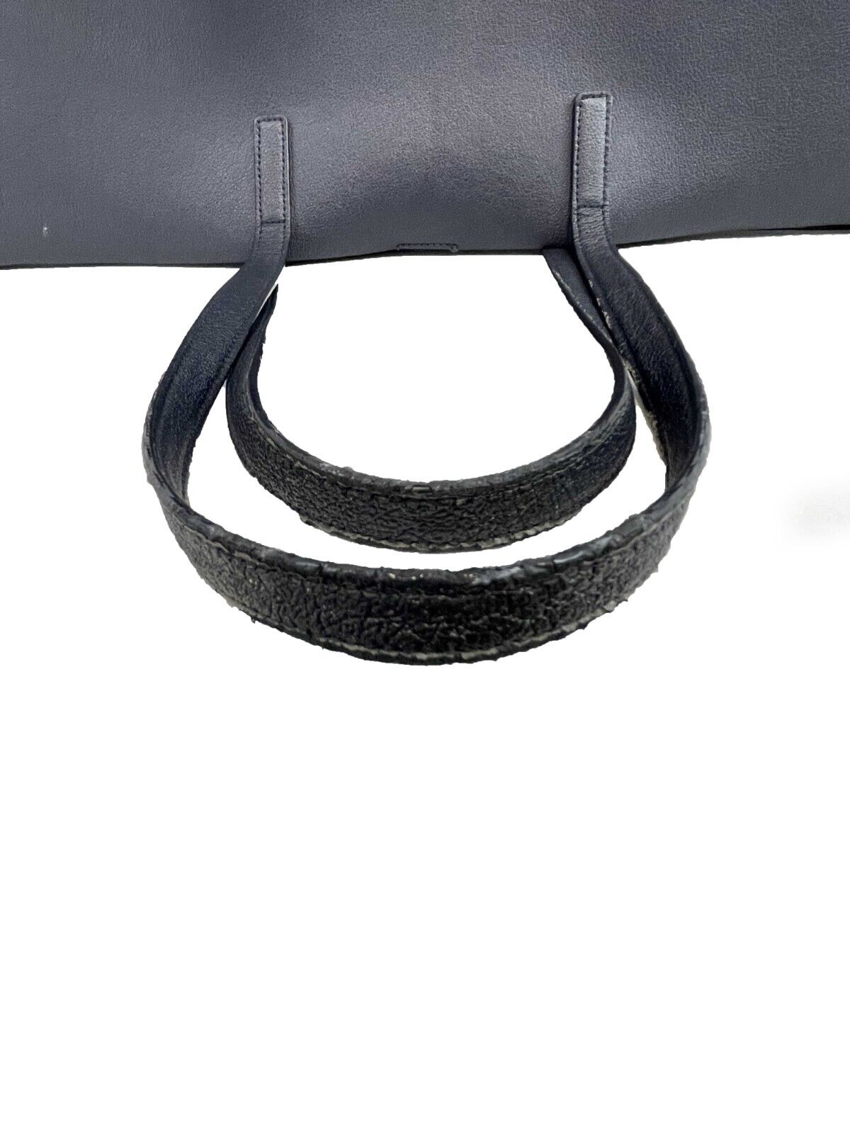 Saint Laurent Large Leather Shopper Tote - Navy Blue Shoulder Bag