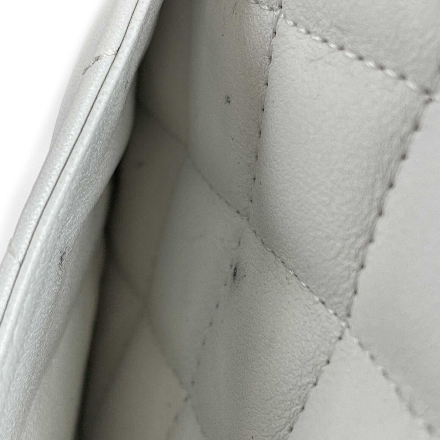 Chanel Ligne Cambon Quilted Pochette White Black Shoulder Bag