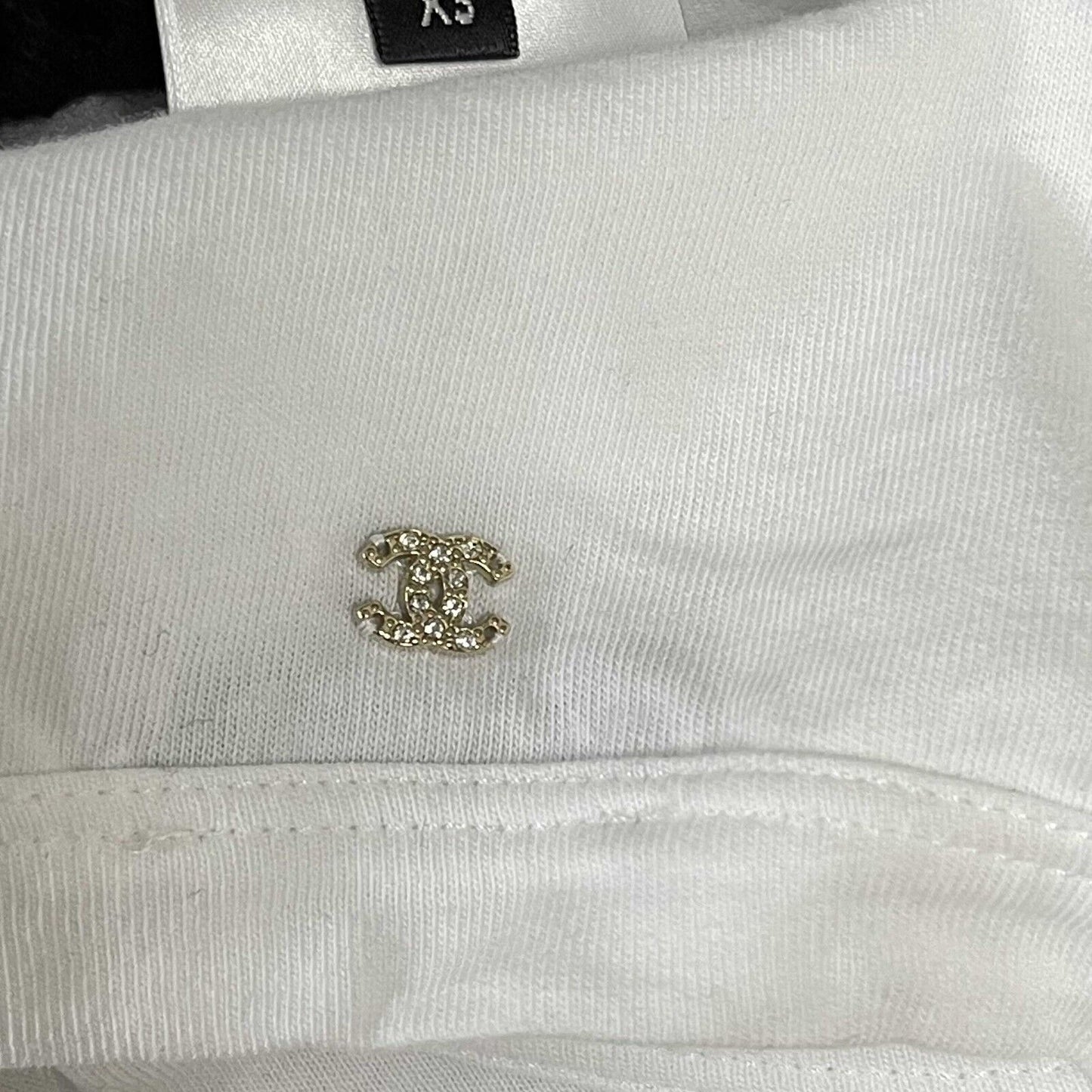 Chanel Excellent Mini Crew Neck 2022C White/Black XS US 0-2 Dress