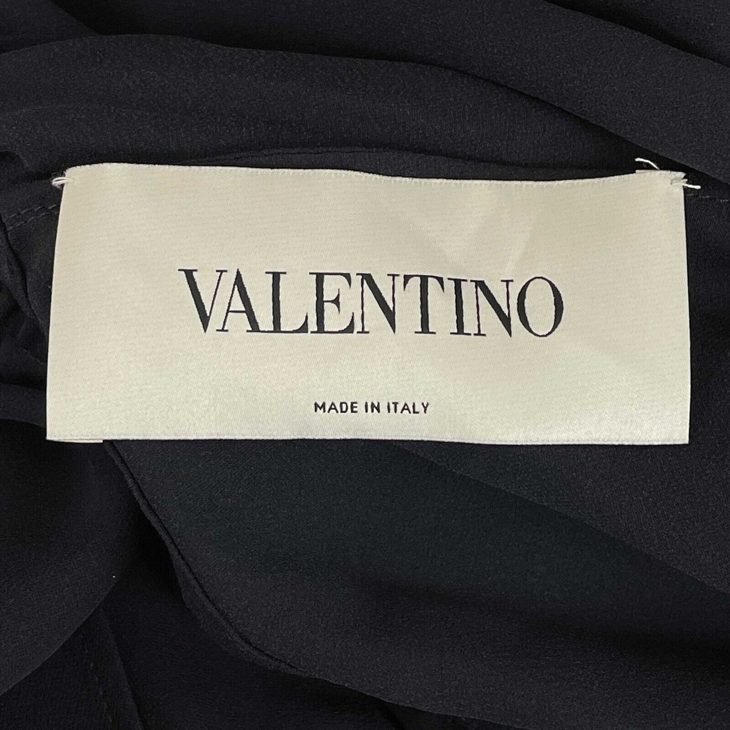 Valentino - Black Shawl Dress- Dark Blue/Black - Size 2