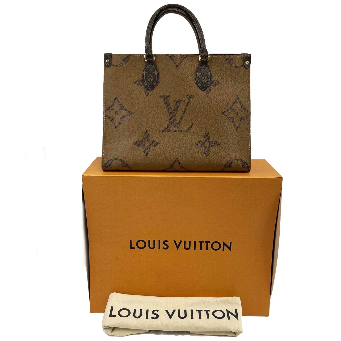 Louis Vuitton OnTheGo MM Monogram Brown Handbag Excellent 2020