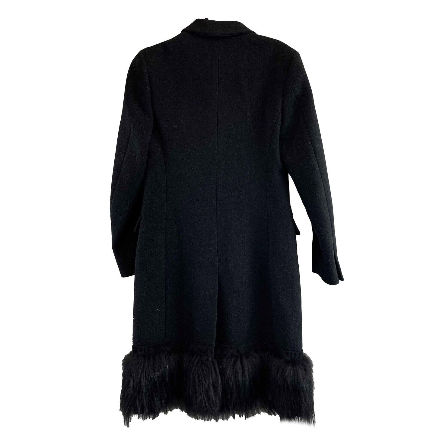 Prada Pristine Fox Fur Trim Black Coat Black 38 US 2