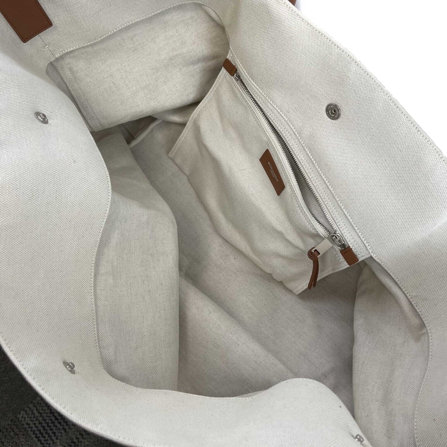 Saint Laurent Rive Gauche Maxi Tote Cream Tote Bag
