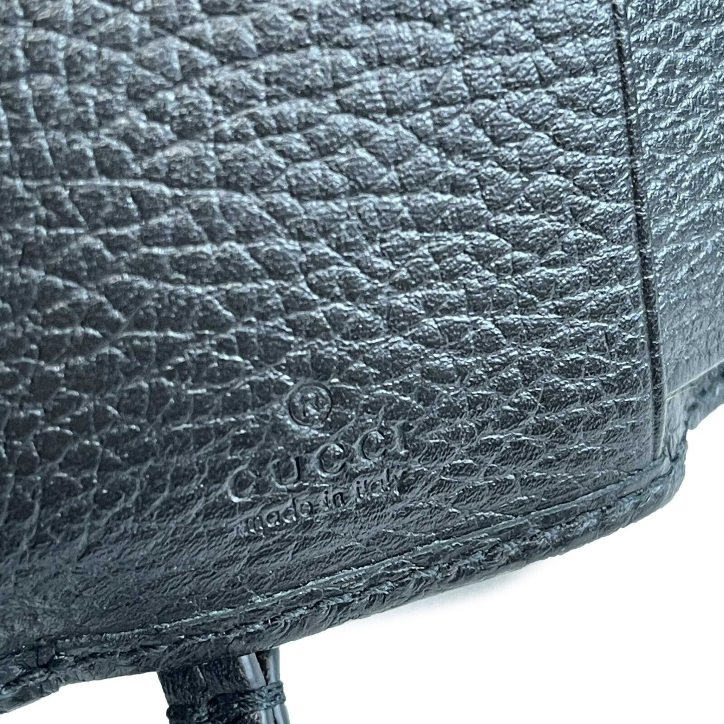 Gucci Black Leather GG Marmont Compact Folded Wallet Accessories