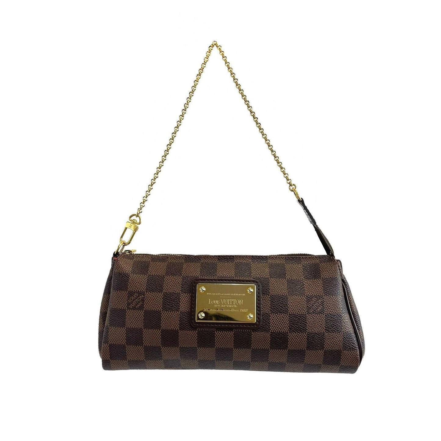 Louis Vuitton - LV Damier Ebene Eva Chain Strap w/ Leather Crossbody Strap