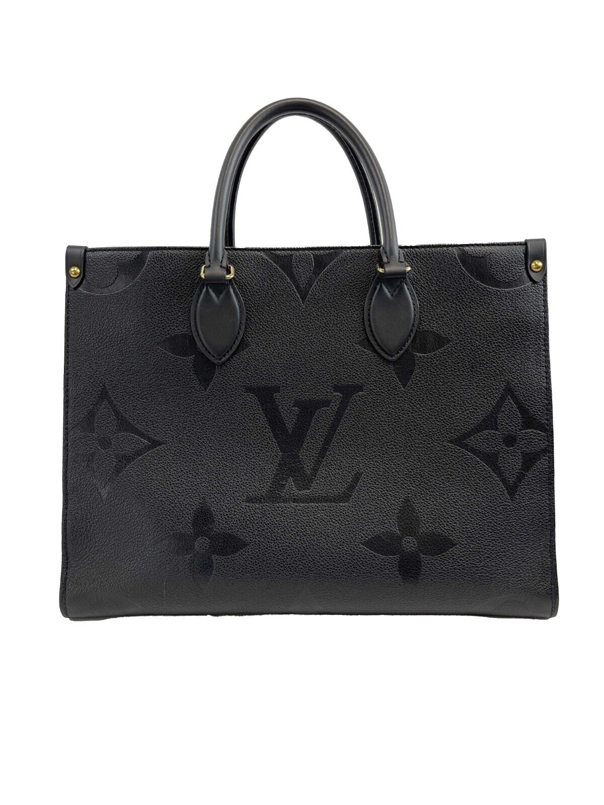 Louis Vuitton - LV OnTheGo MM - Black Leather Tote w/ Shoulder Strap