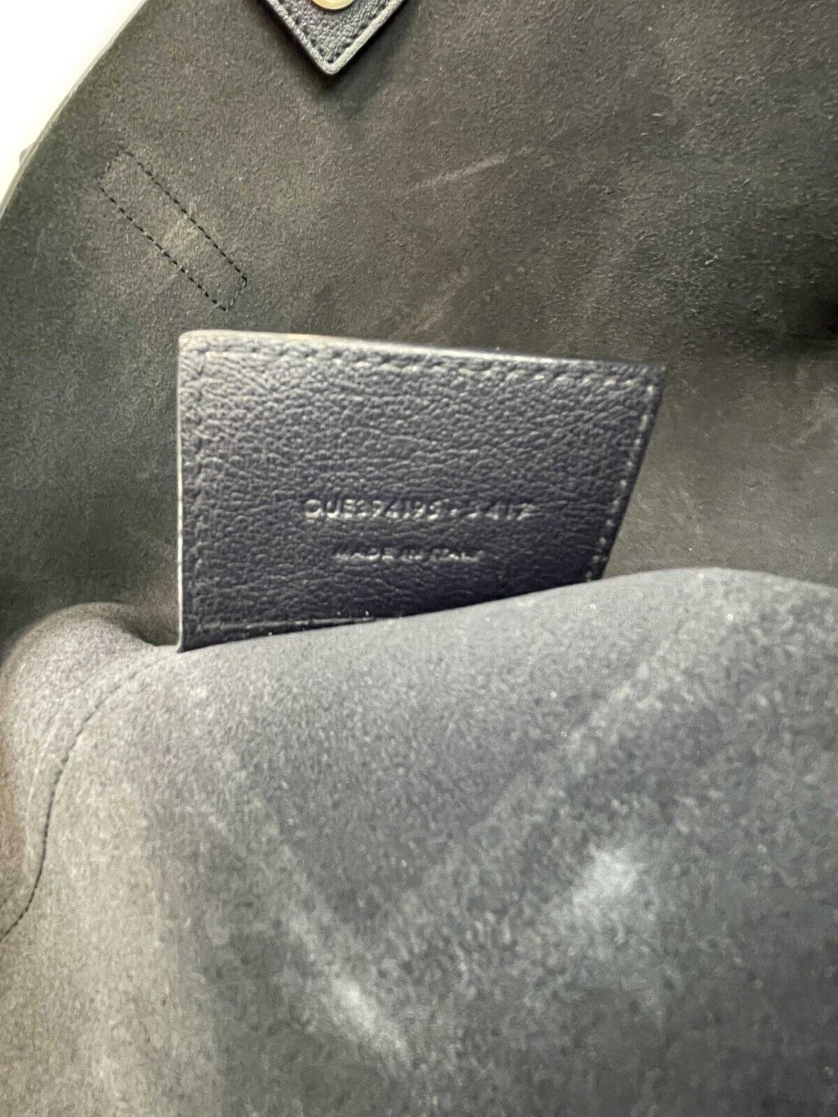 Saint Laurent Large Leather Shopper Tote - Navy Blue Shoulder Bag