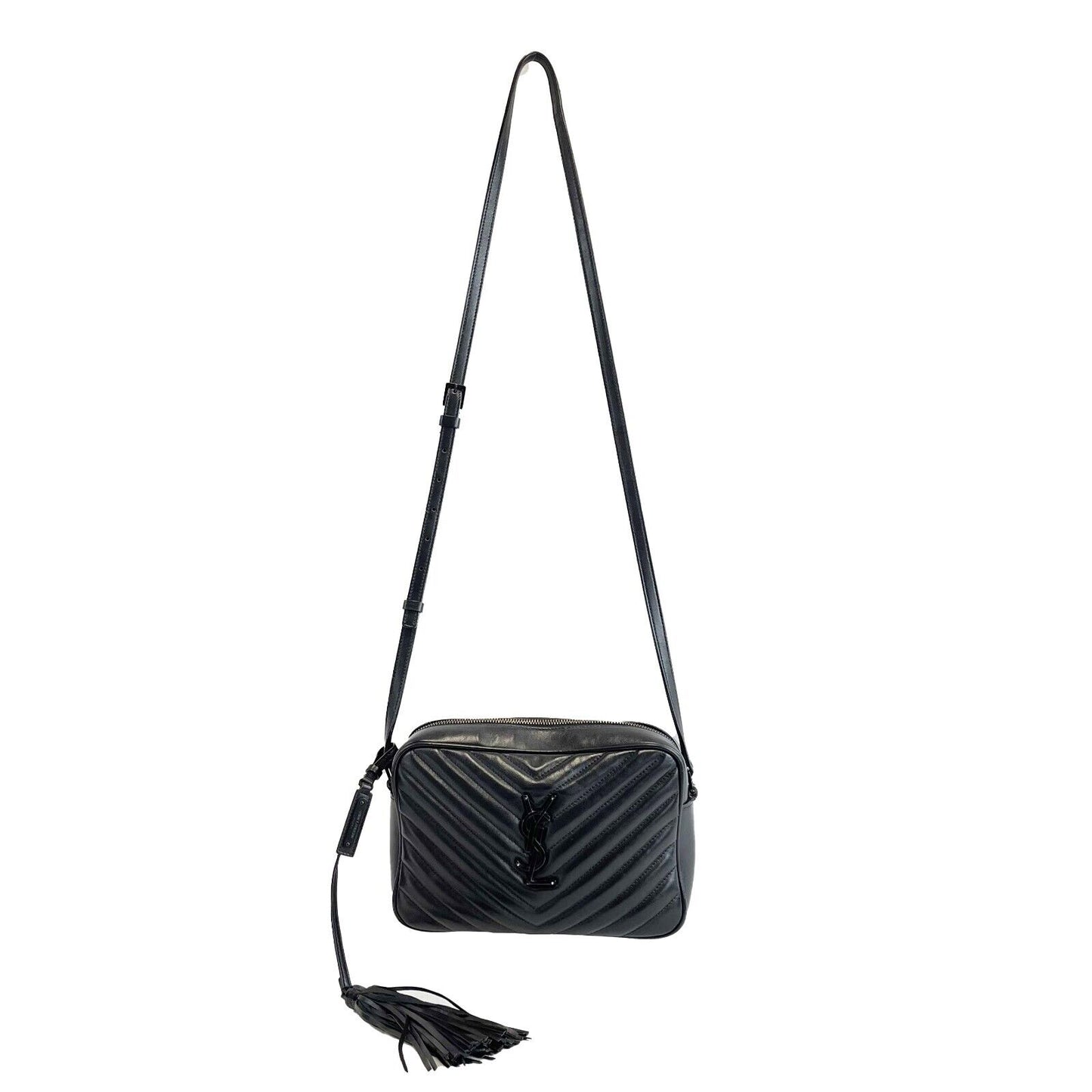Saint Laurent - YSL - Lou Camera Bag w/ Tassel - Black Crossbody